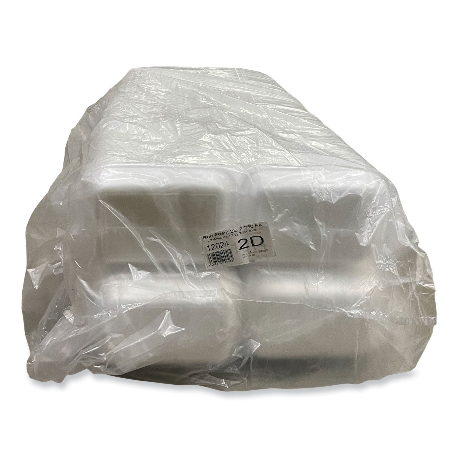 Meat Trays, #2D, 8.56 x 6.1 x 1.2, White, Foam, 500/Carton
