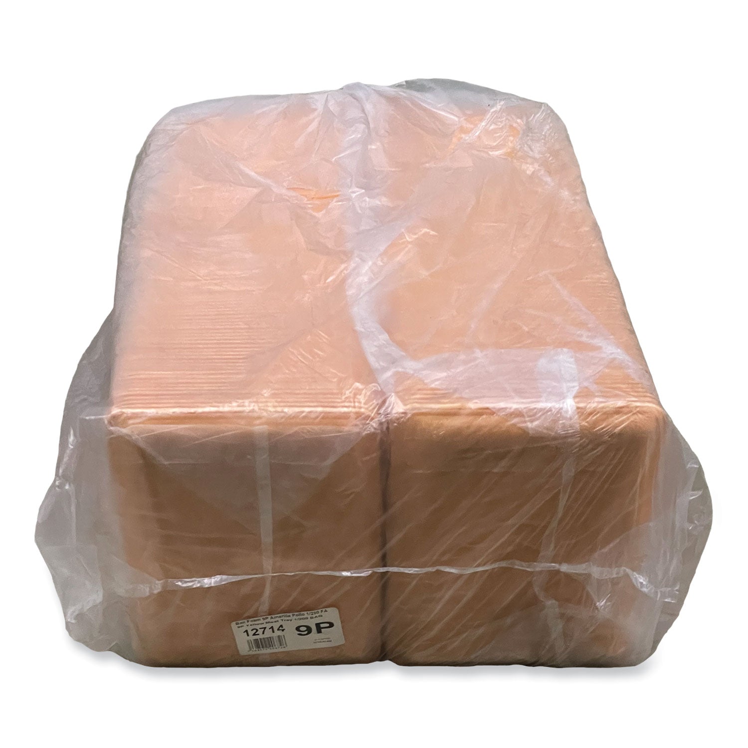 Meat Trays, #9P, 12.25 x 9.25 x 0.62, Yellow, Foam, 200/Carton
