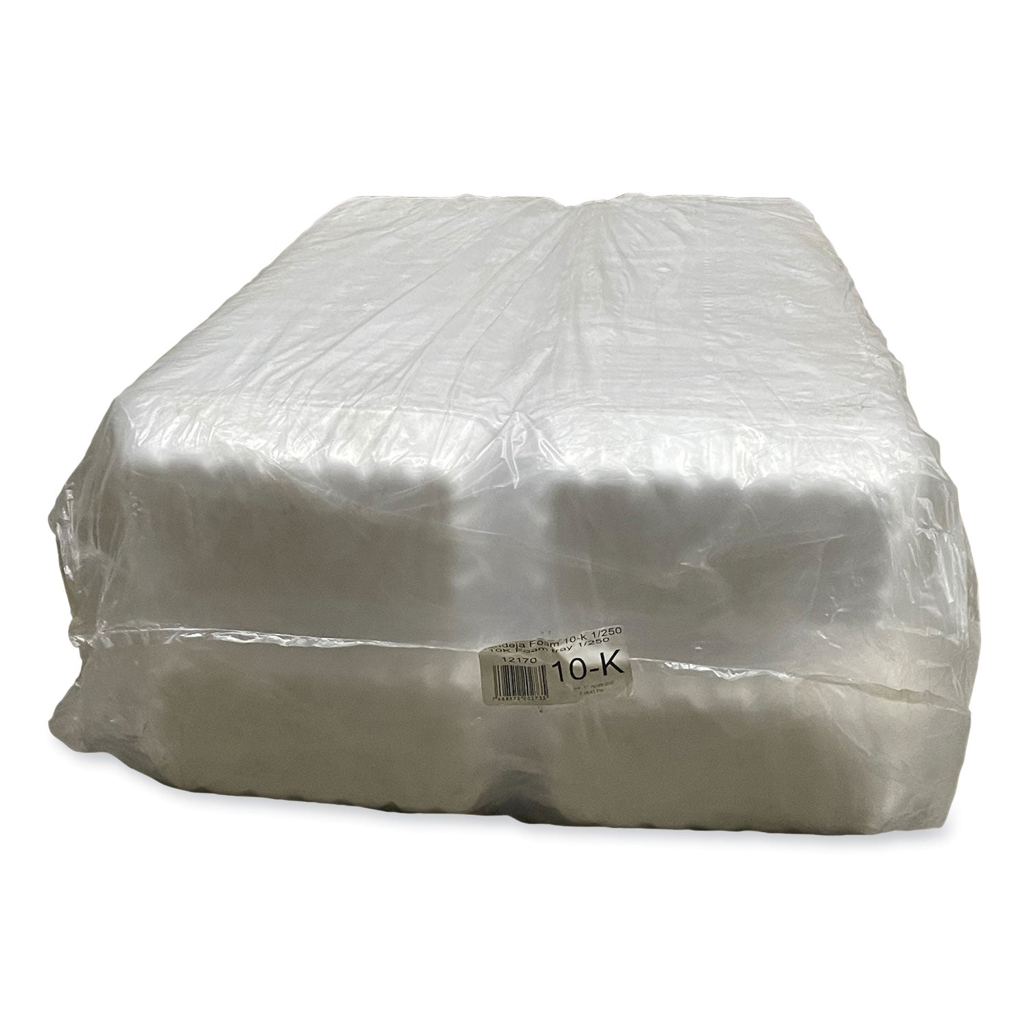 Meat Trays, #10K, 10.75 x 5.95 x 1.87, White, Foam, 250/Carton