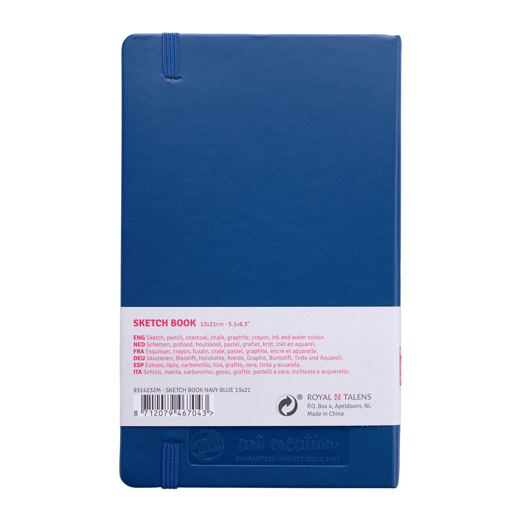 Sketchbook, 80 Sheets, 90lbs, Navy Blue Cover, 5.1" x 8.3"