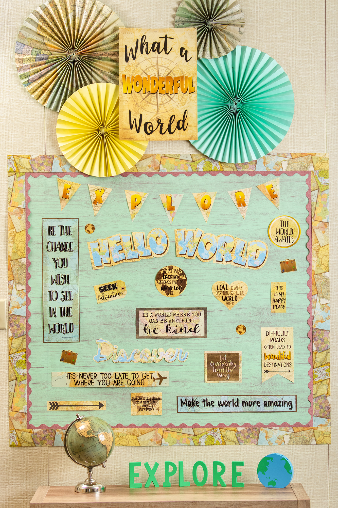 Travel the Map Mini Bulletin Board