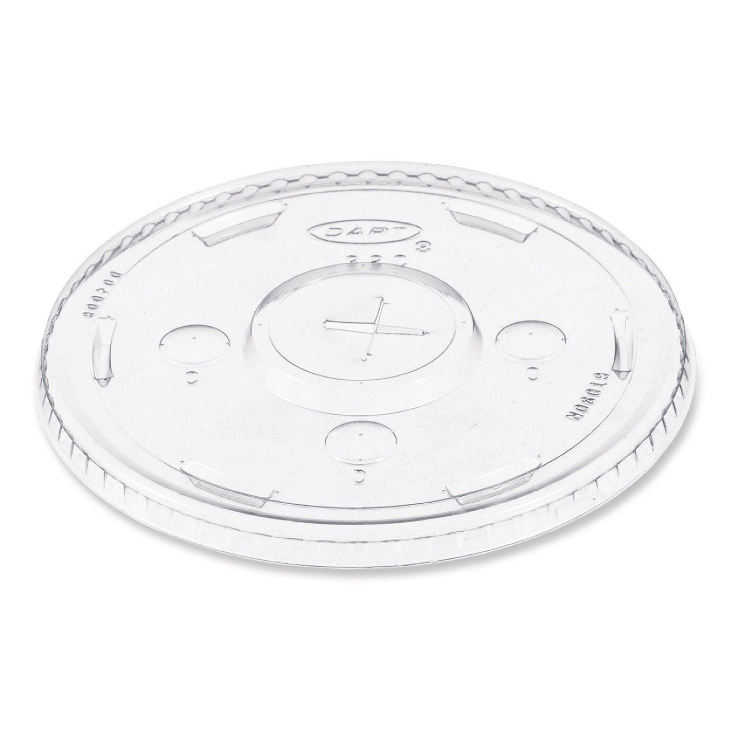 Straw-Slot Cold Cup Lids, Fits 30 oz to 32 oz Cold Cups, Plastic, Clear, 50/Sleeve, 20 Sleeves/Carton