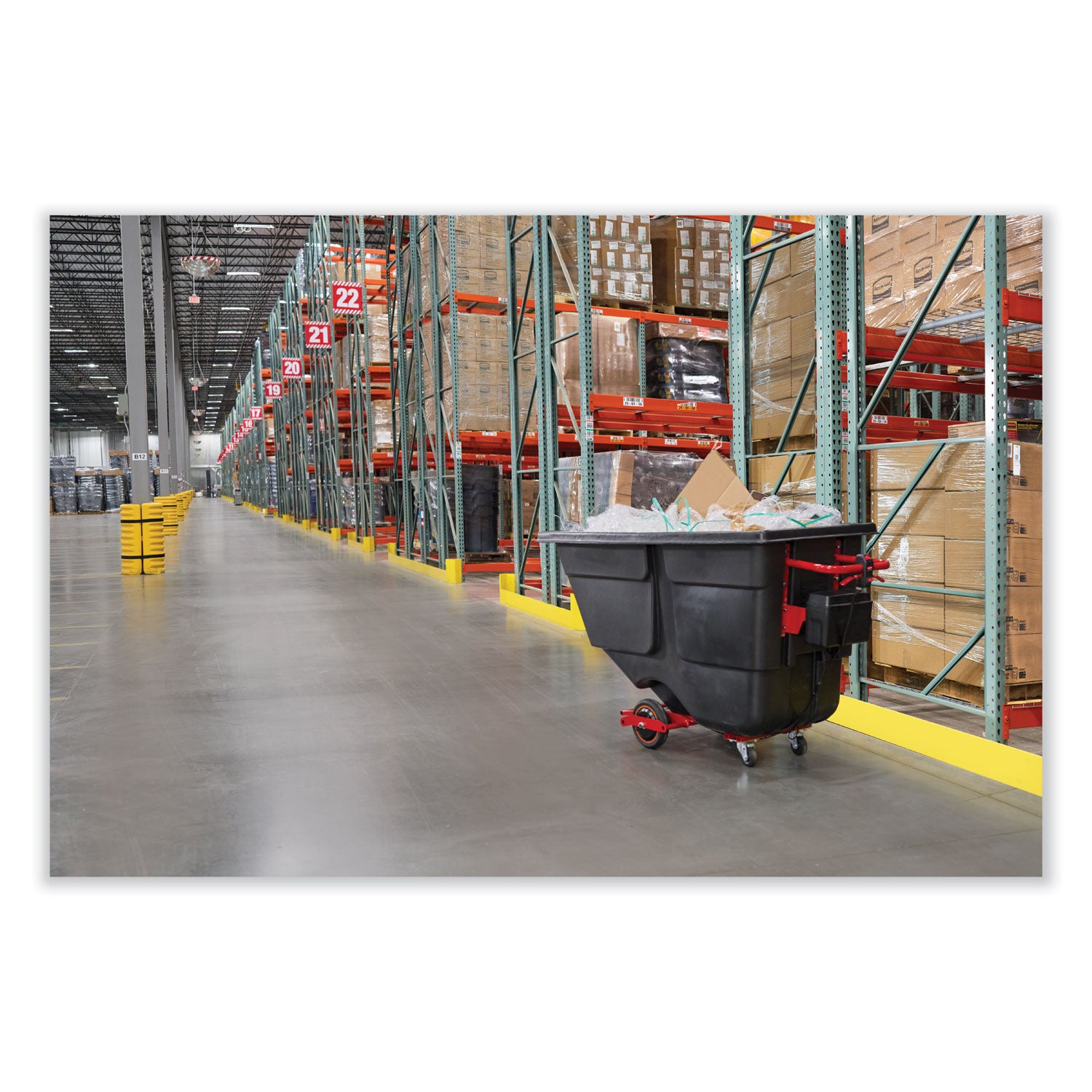 1 cu yd Motorized Roto Tilt Truck, 1,000 lb Capacity, Black