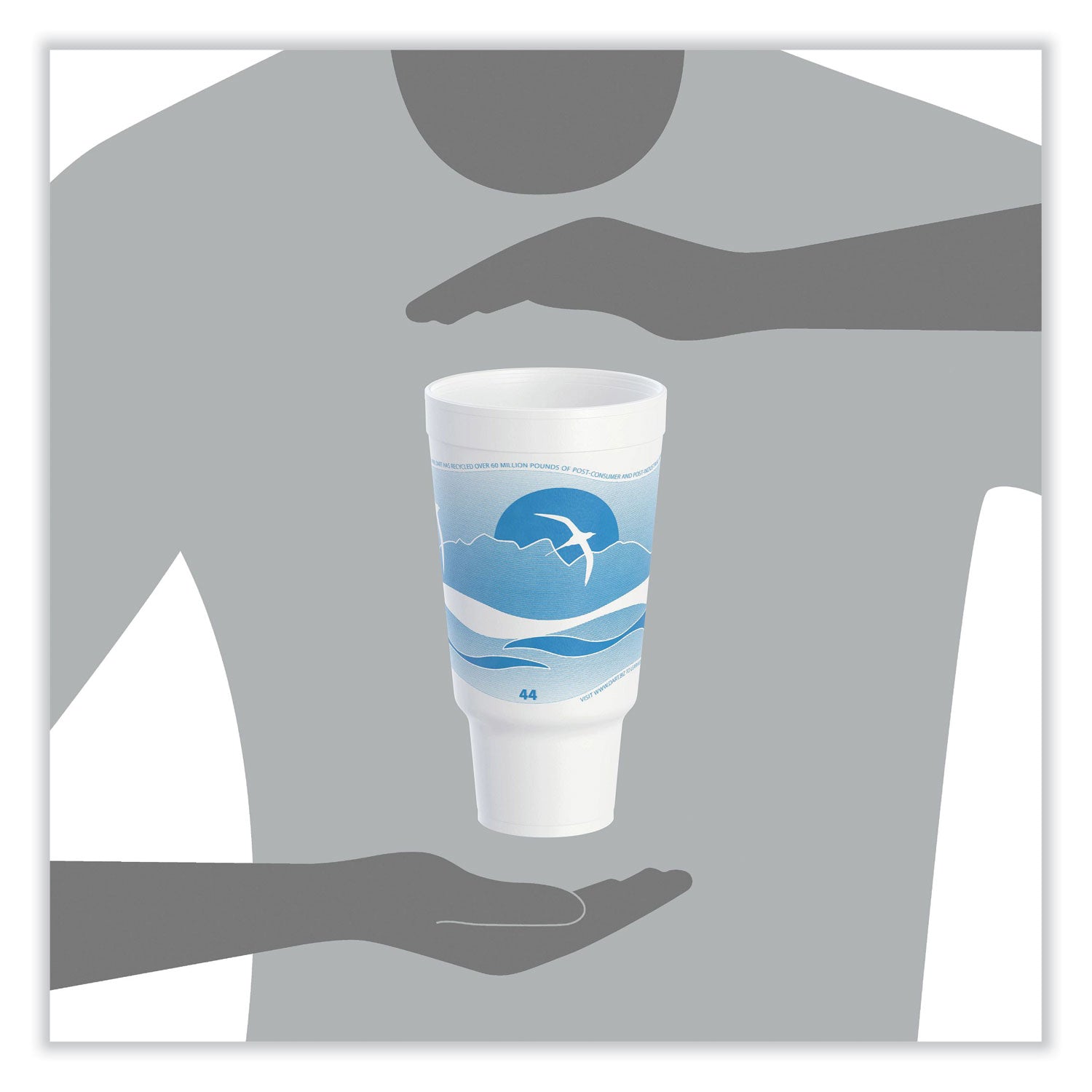 1.38 quart - Ocean Blue - Foam - Coffee, Soft Drink, Juice, Tea, Water, Hot Drink, Cold Drink - 15/Pack - 20 / Carton