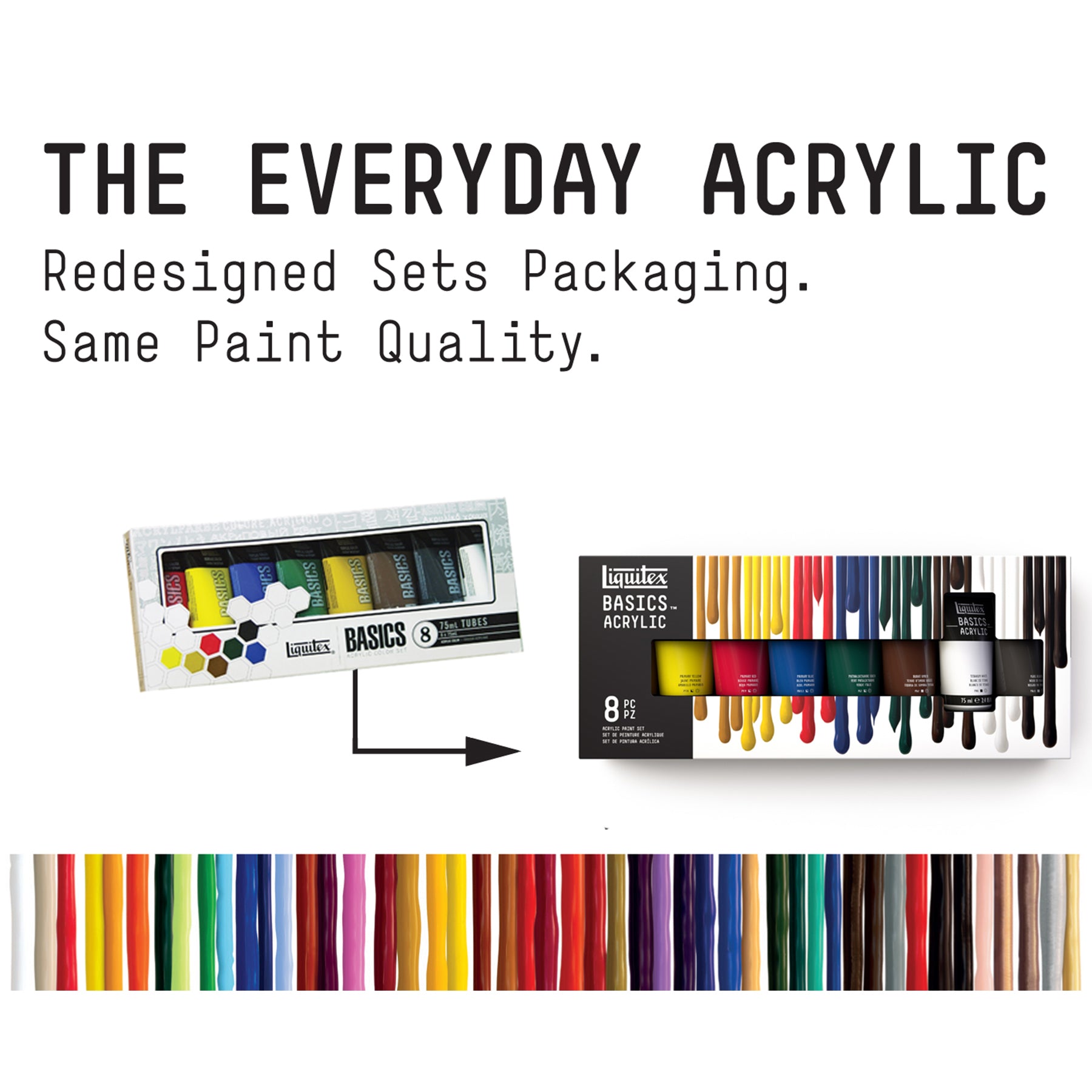 LQ BASICS Acrylic Color 8 x 75mlTube Set