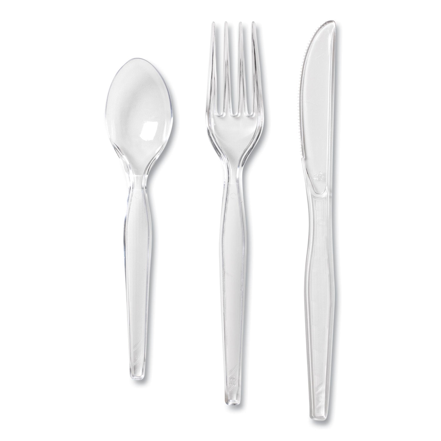 Dixie Heavyweight Disposable Forks, Knives & Teaspoons Keeper Pack Grab-N-Go by GP Pro - Cutlery Set - 60 x Teaspoon - 60 x Fork - 60 x Knife - Crystal - 180 / Box