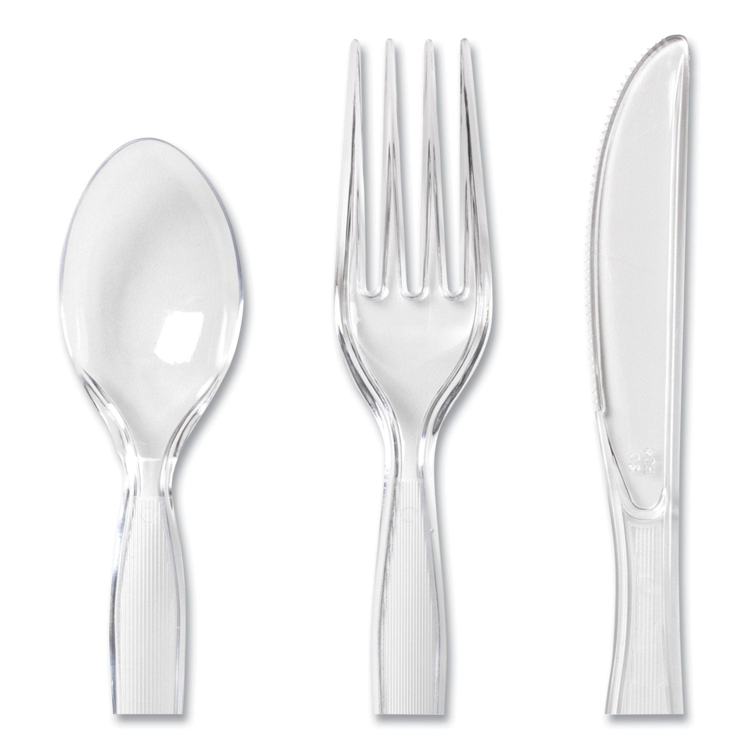 Dixie Heavyweight Disposable Forks, Knives & Teaspoons Keeper Pack Grab-N-Go by GP Pro - Cutlery Set - 60 x Teaspoon - 60 x Fork - 60 x Knife - Crystal - 180 / Box