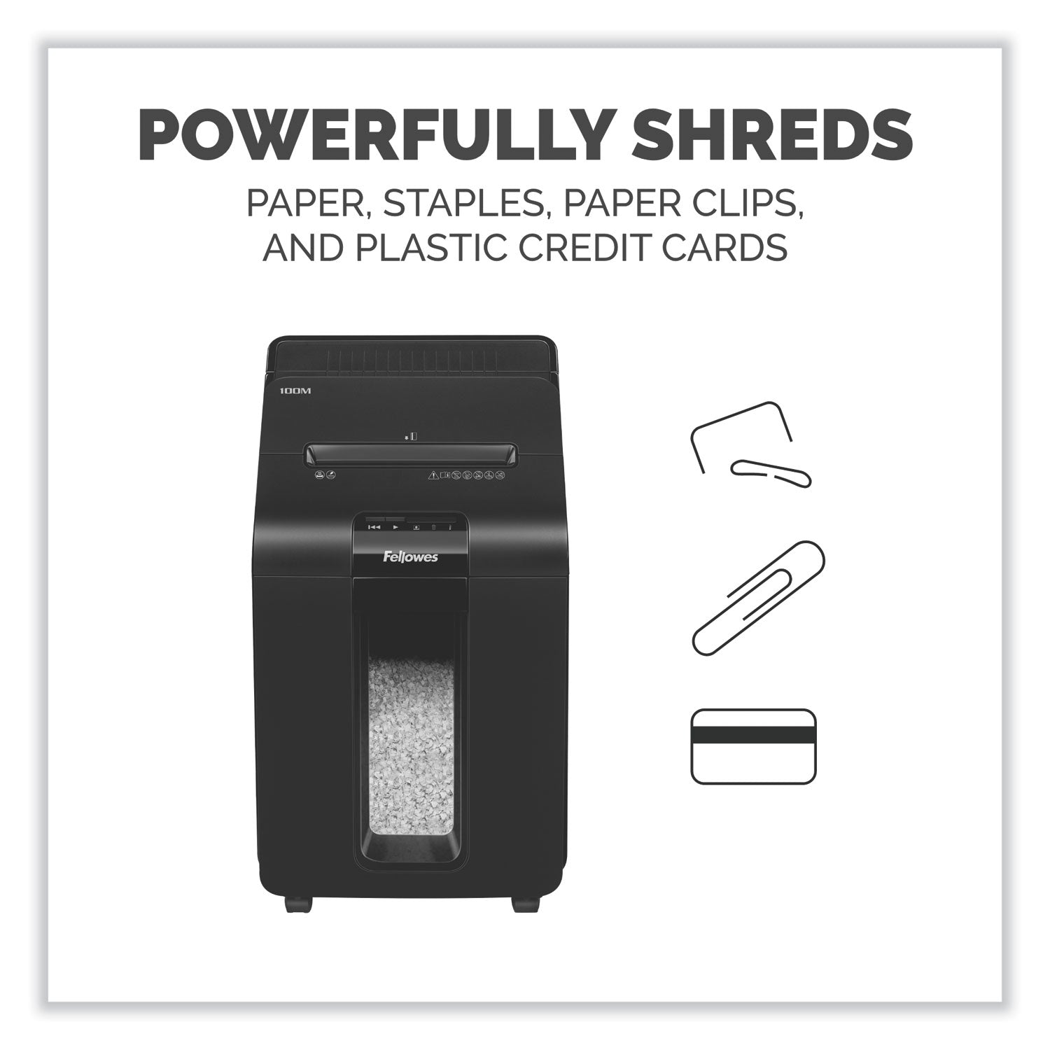 Non-continuous Shredder - Micro Cut - 100 Per Pass - for shredding Paper, Staples, Credit Card, Paper Clip - 0.156" x 0.391" Shred Size - P-4 - 8 ft/min - 8.62" Throat - 15 Minute Run Time - 6 gal Wastebin Capacity - Black