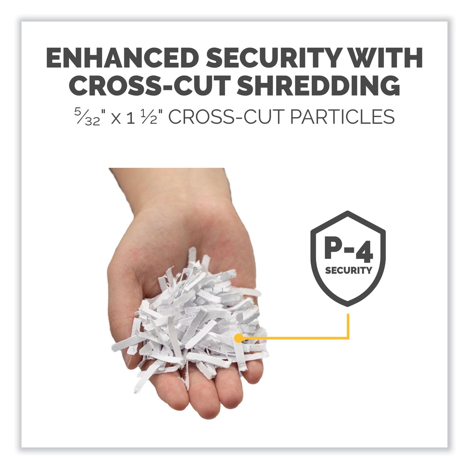Continuous Shredder - Cross Cut - 22 Per Pass - for shredding Staples, Credit Card, CD, DVD, Paper Clip, Junk Mail, Paper - 0.156" x 1.500" Shred Size - P-4 - 14 ft/min - 9.50" Throat - 16 gal Wastebin Capacity - Black, Dark Silver