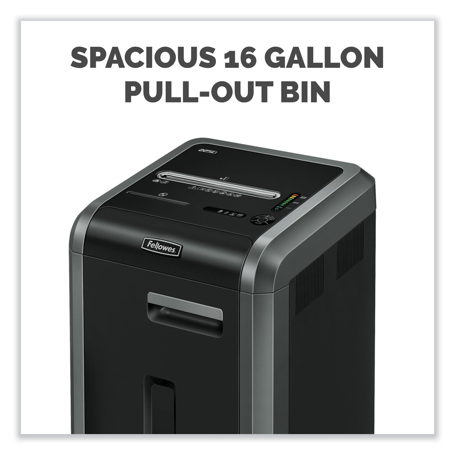 Continuous Shredder - Cross Cut - 22 Per Pass - for shredding Staples, Credit Card, CD, DVD, Paper Clip, Junk Mail, Paper - 0.156" x 1.500" Shred Size - P-4 - 14 ft/min - 9.50" Throat - 16 gal Wastebin Capacity - Black, Dark Silver