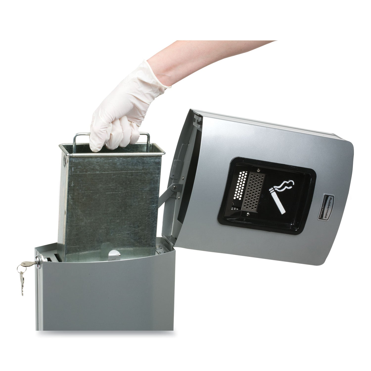 Metropolitan Smokers' Station, Weighted Base, 1.6 Gal, Galvanized Liner, 16.8 Dia X 42.8h, Black