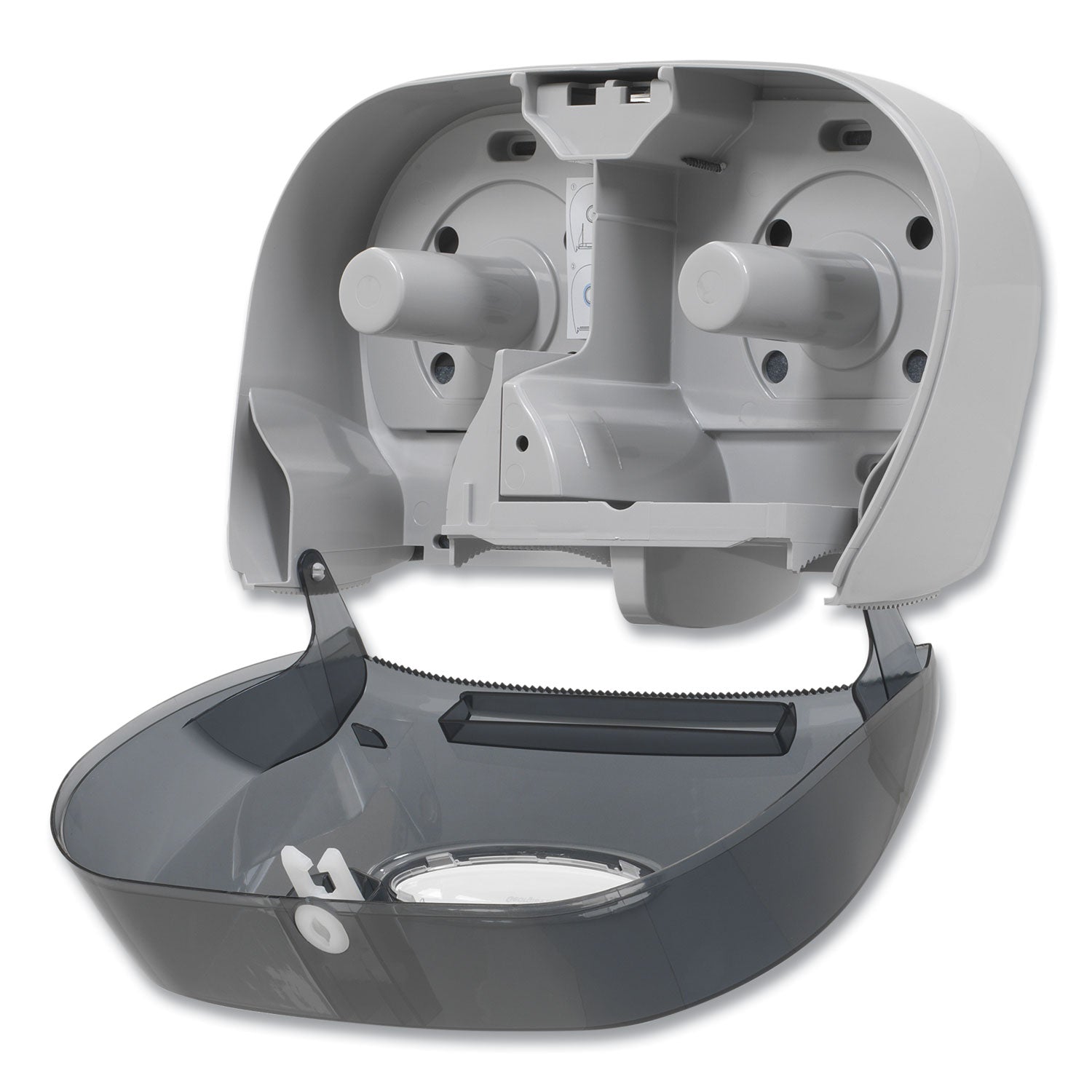 Pull Out Dispenser - 2 x Roll - 8.6" Height x 13.6" Width x 5.7" Depth - Smoke Gray - 1 Each