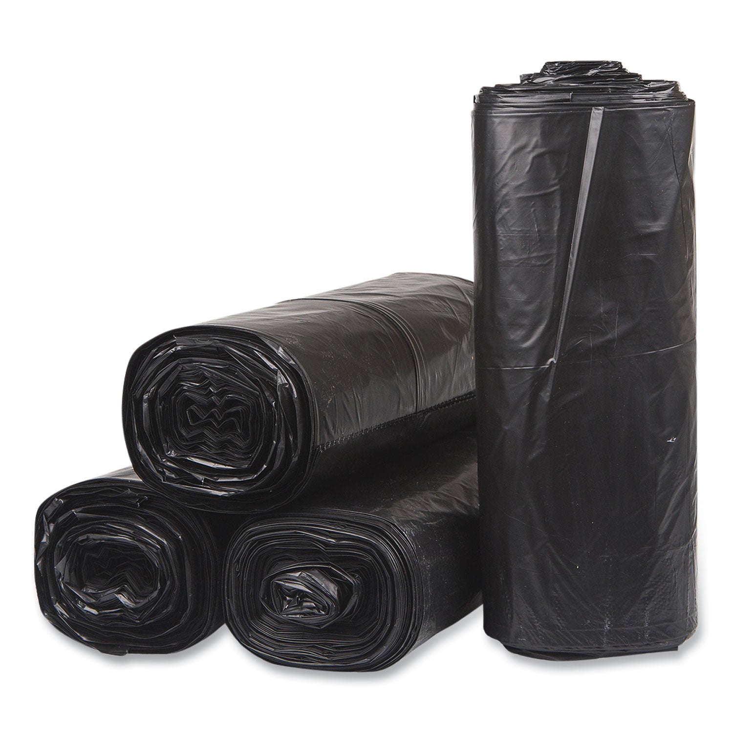 60 gal Capacity - 58" Width x 1.50 mil (38 Micron) Thickness - Low Density - Black - Linear Low-Density Polyethylene (LLDPE) - 1 Carton