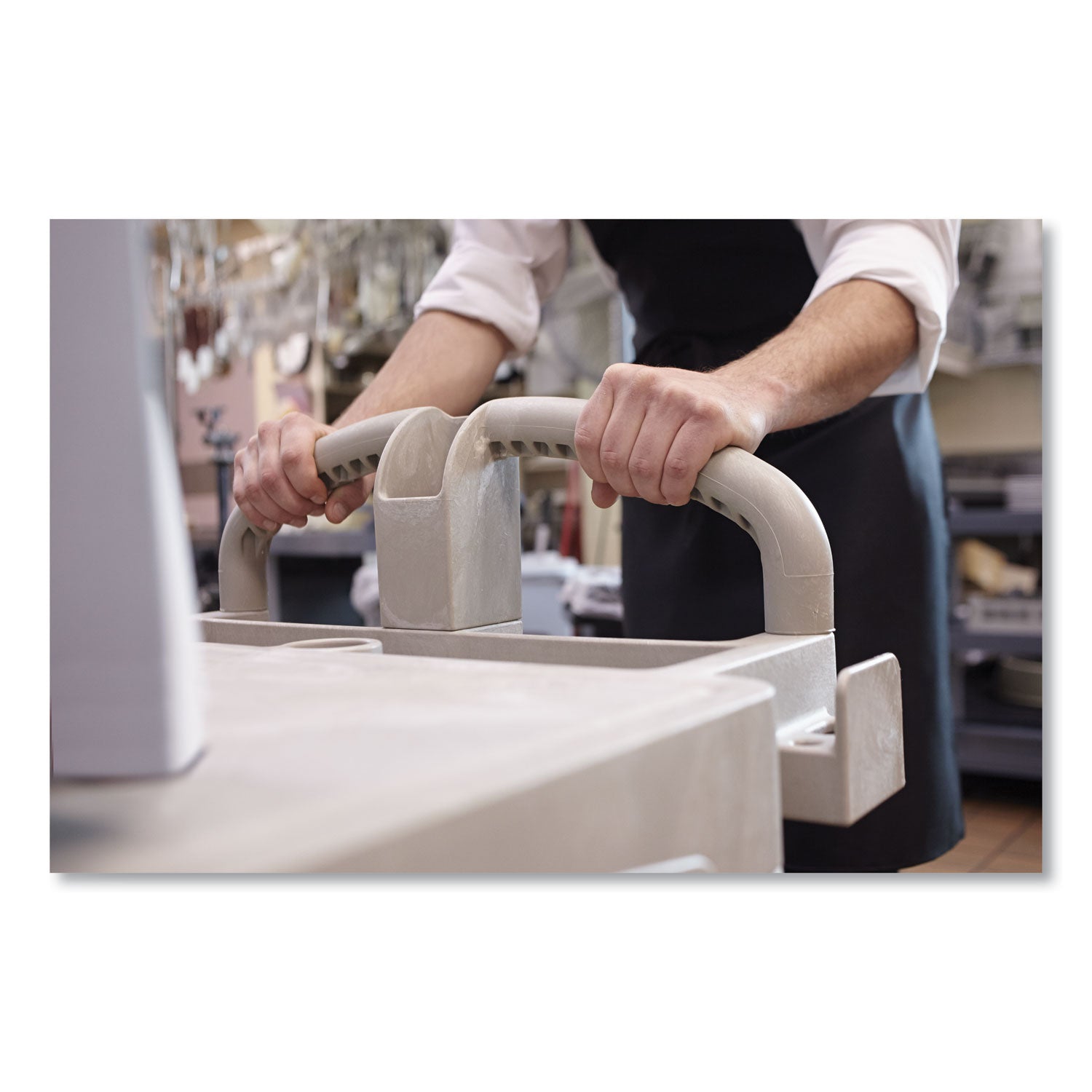 2 Shelf - Push Handle Handle - 500 lb Load Capacity - 4 Casters - 5" Caster Size - Foam, Resin, Polypropylene - 43.90" Length x 25.90" Width x 44" Depth x 33.30" Height - Black - 1 Each