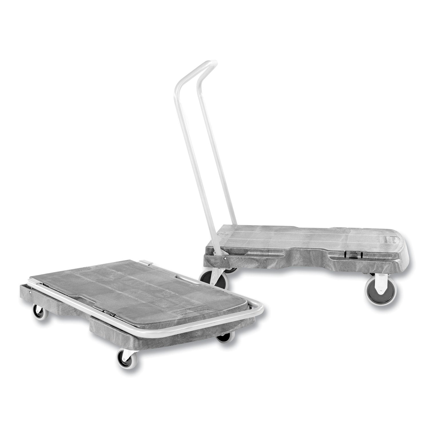 Folding Handle - 250 lb Load Capacity - 4 Casters - 3" Caster Size - High-density Polyethylene (HDPE) - 20.50" Width x 32.50" Height - Gray, Black - 1 Each