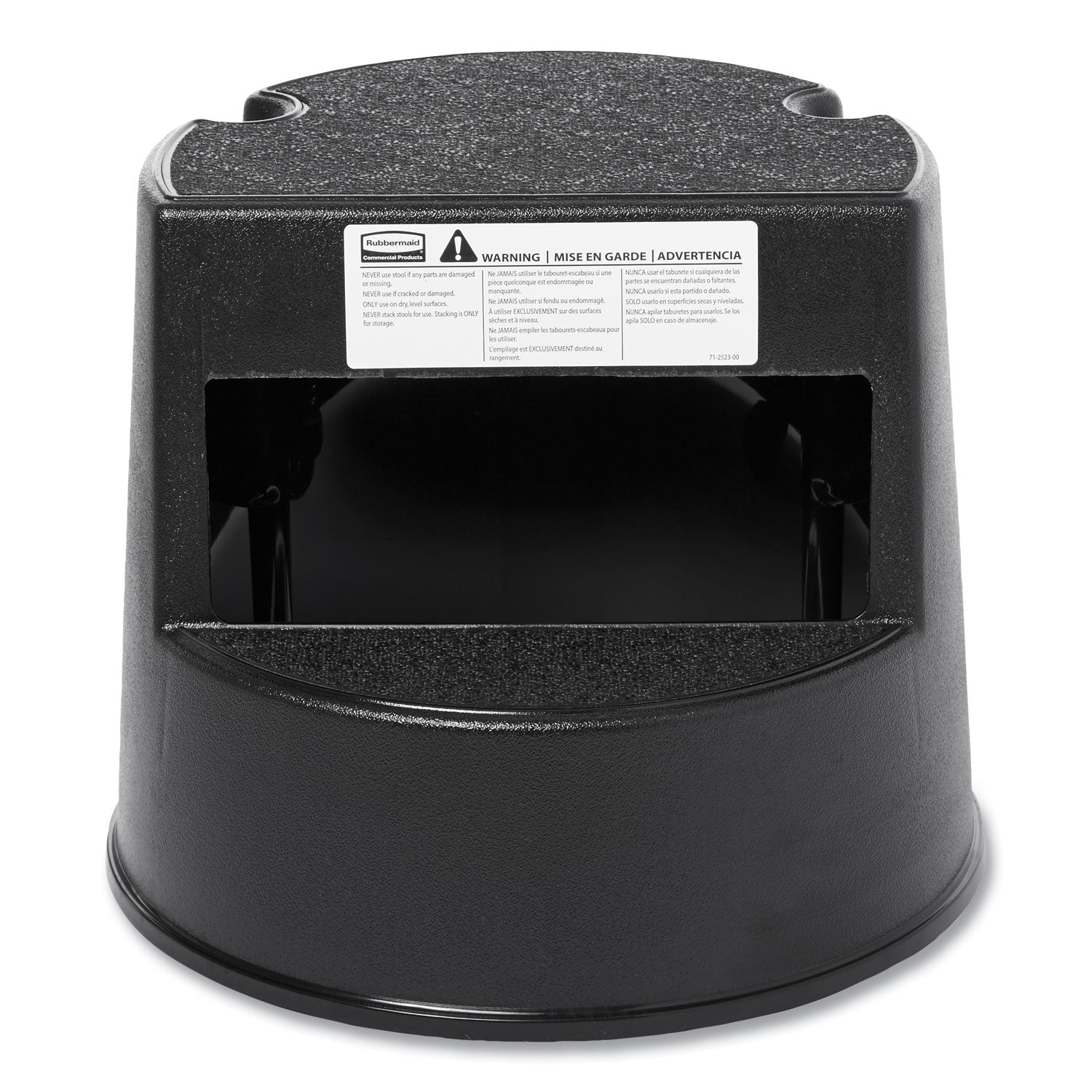 Rubbermaid Commercial Mobile Two-Step Stepstool - 350 lb Load Capacity - 16" Width x 16" Depth x 13" Height - Black