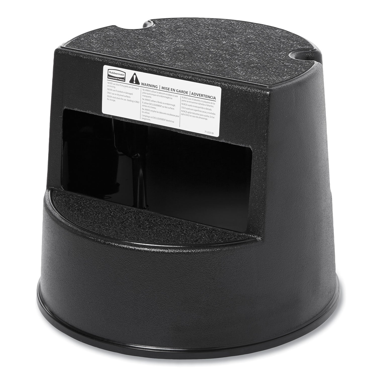 Rubbermaid Commercial Mobile Two-Step Stepstool - 350 lb Load Capacity - 16" Width x 16" Depth x 13" Height - Black