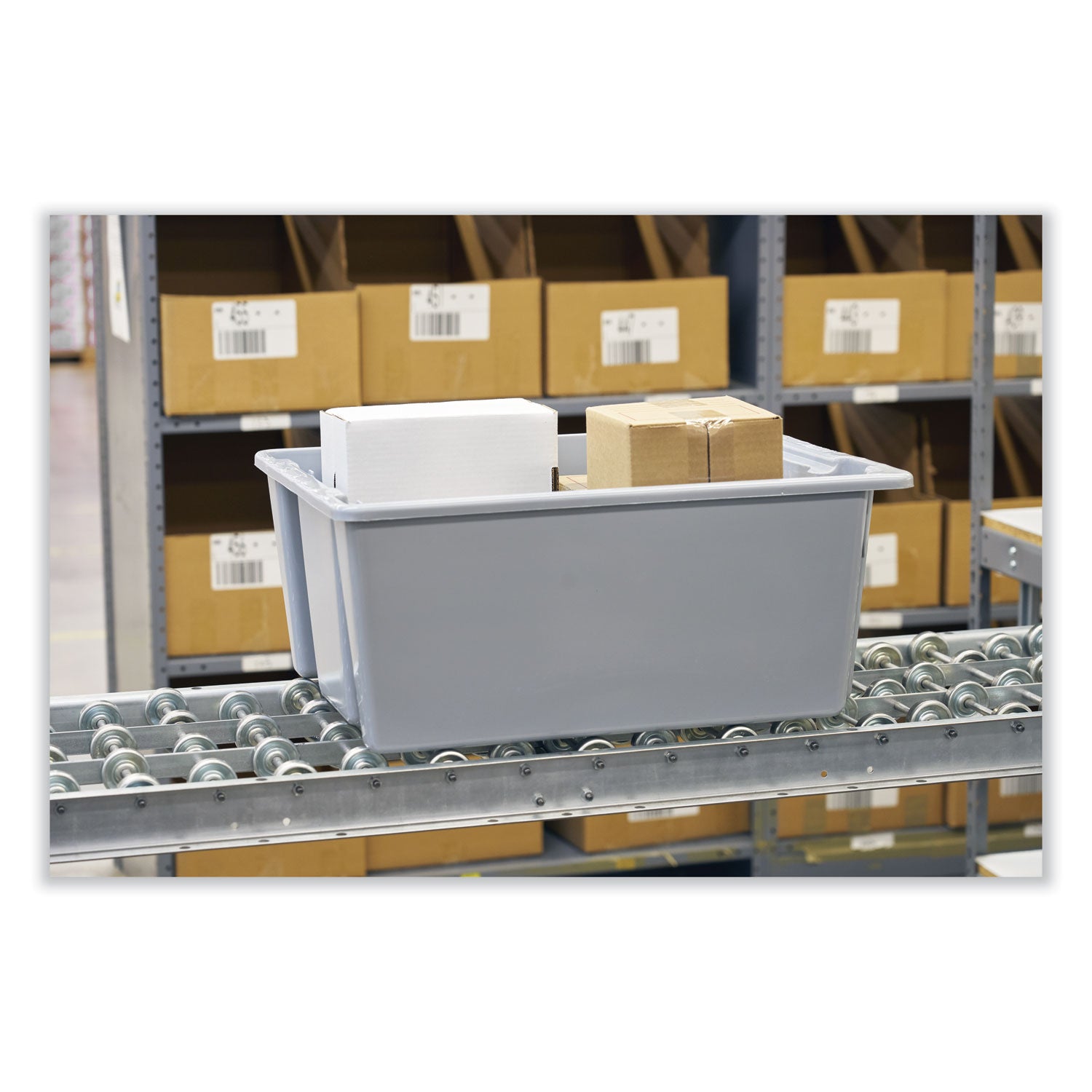 Palletote Box, 19 Gal, 23.5" X 19.5" X 10", Gray