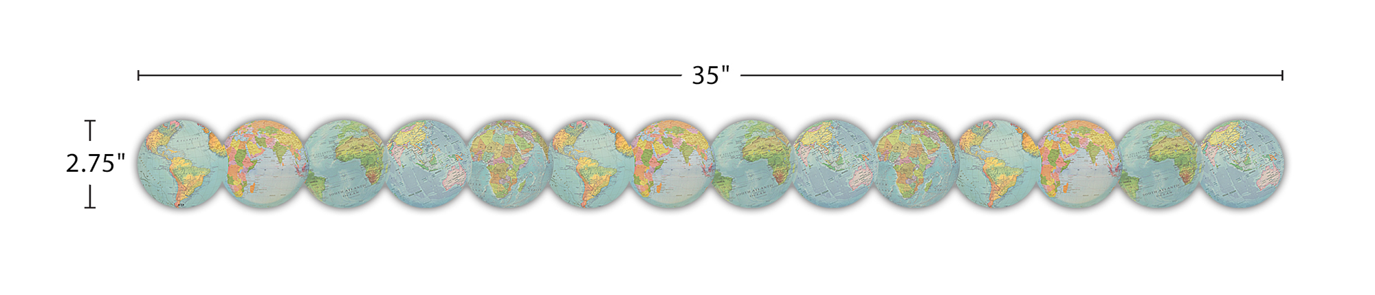 Travel the Map Globes Die-Cut Border Trim