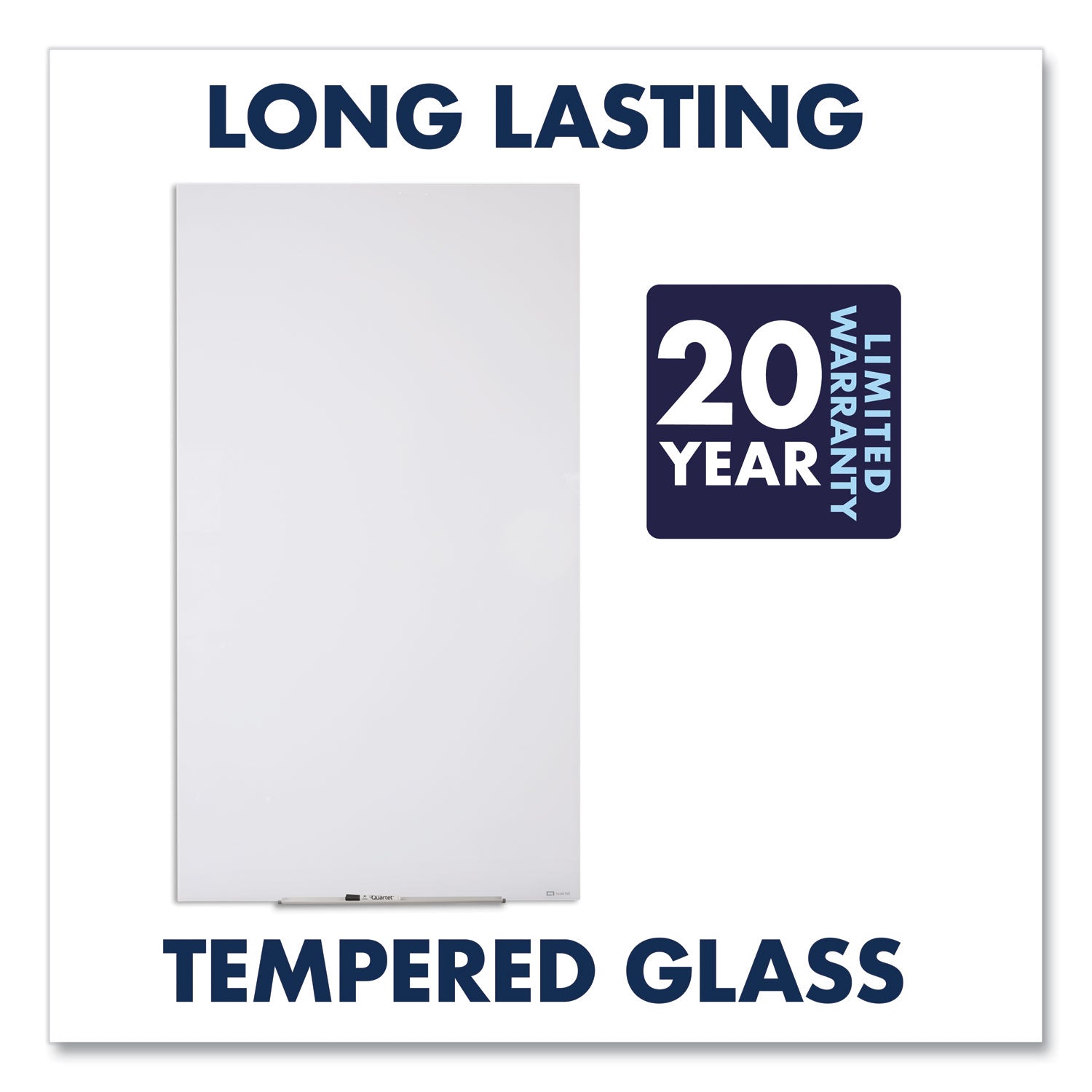 50" (4.2 ft) Width x 28" (2.3 ft) Height - White Glass Surface - Rectangle - Vertical - Magnetic - 1 Each