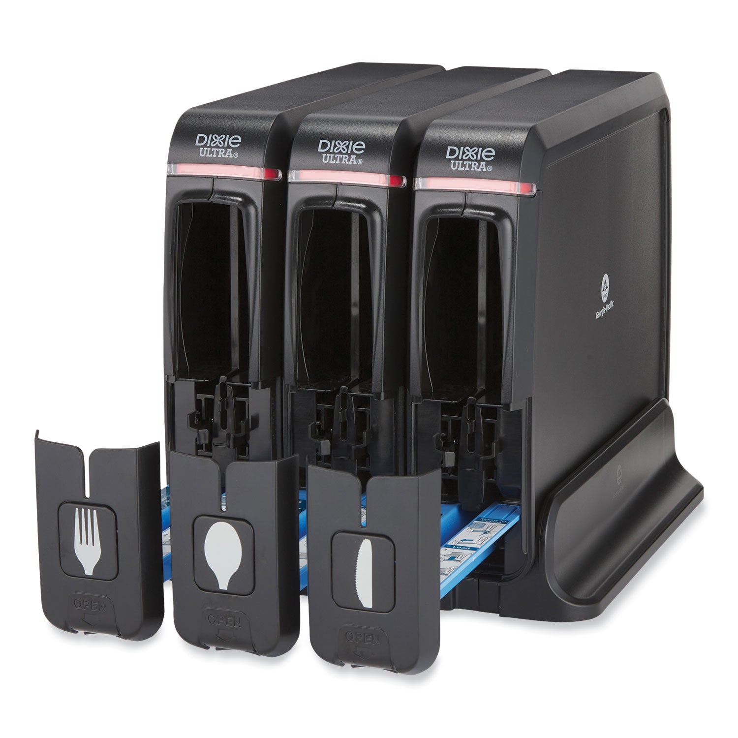 SmartStock Wrapped Cutlery Dispenser, Holds Forks/Knives/Spoons, 12.44 x 11.17 x 10.5, Black