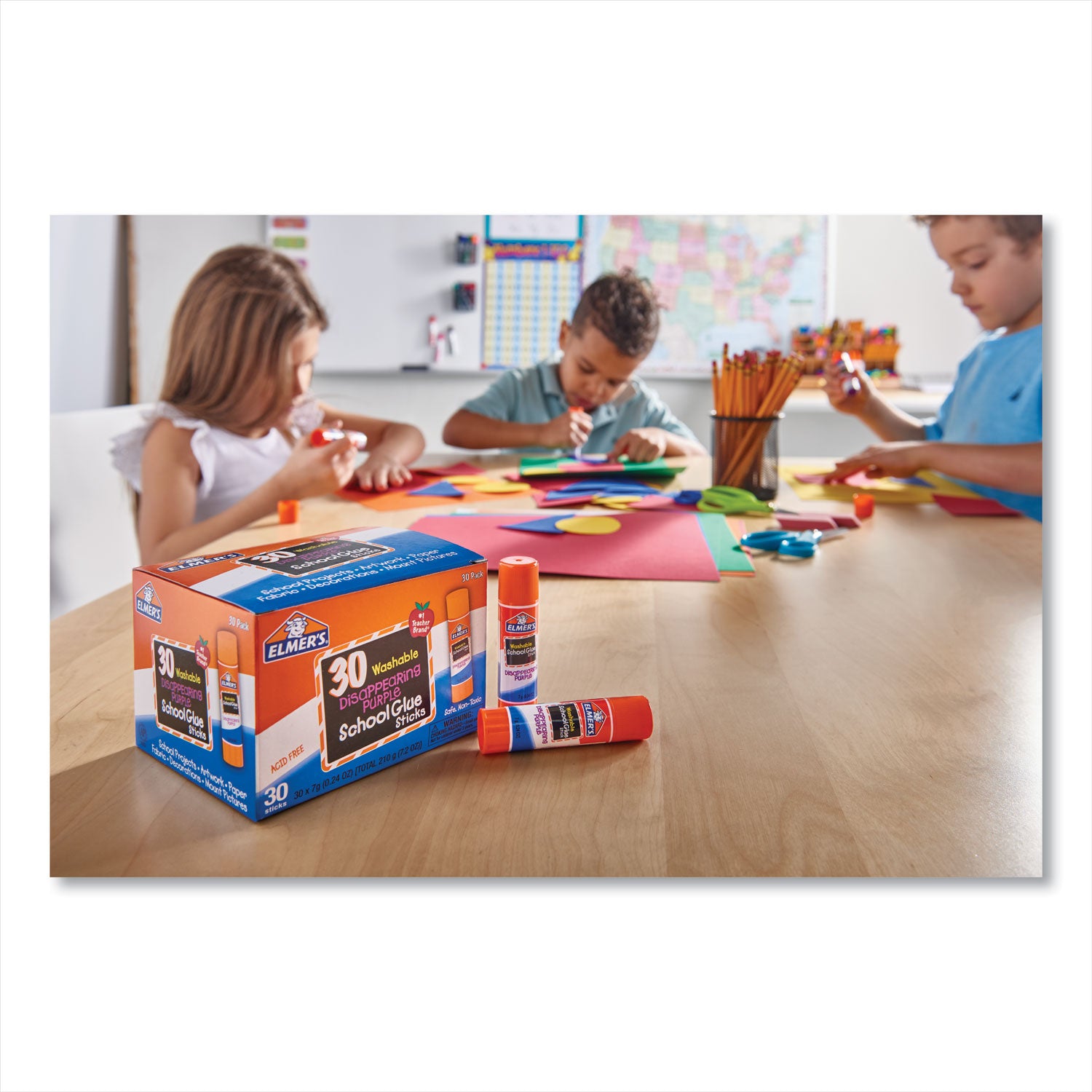 Elmer's Disappearing Purple School Glue Sticks - 0.24 fl oz - Purple - 30 / Box