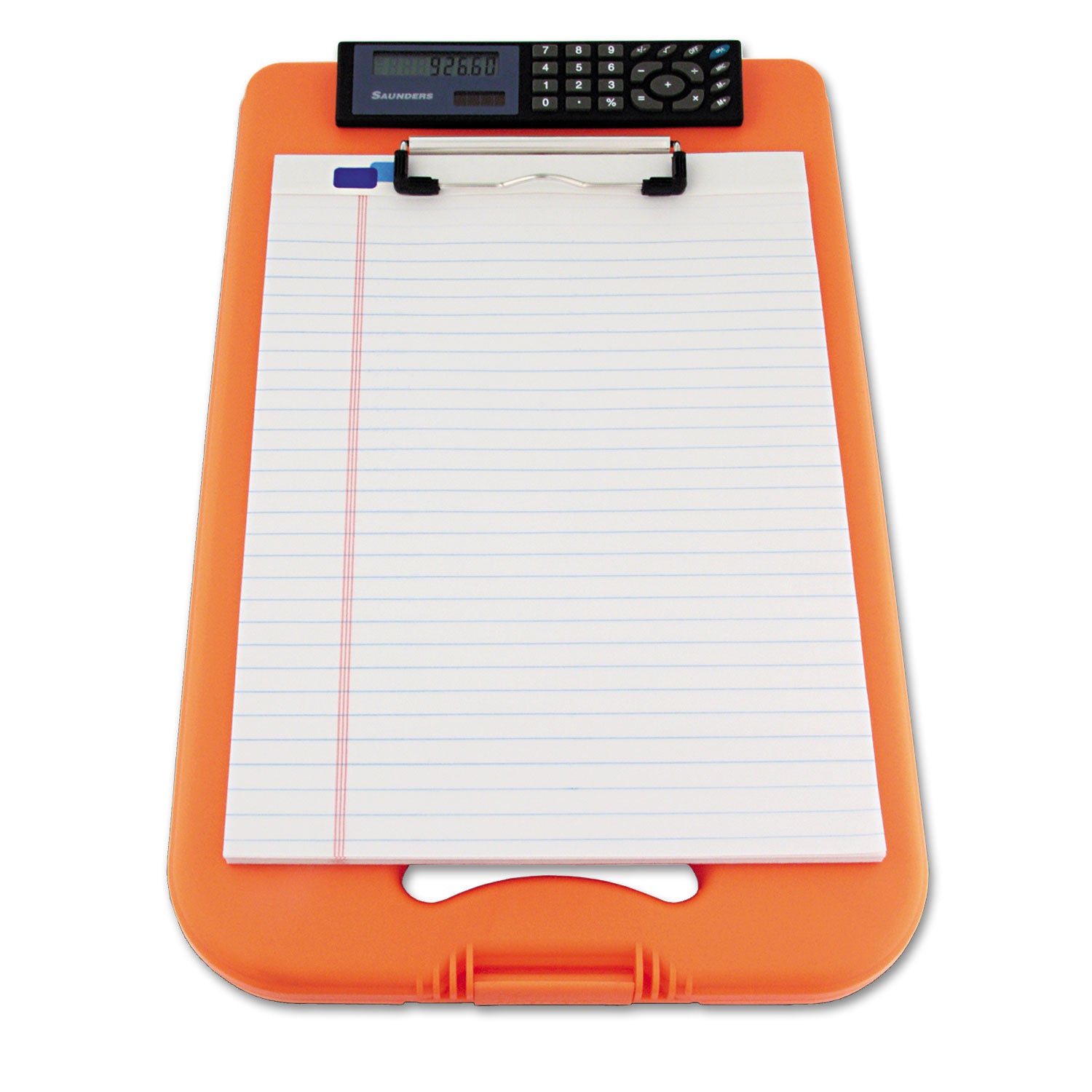 0.50" Clip Capacity - Storage for Stationary - Bottom Opening - 10" x 16" Sheet Size - Polypropylene - Tangerine - 1 Each