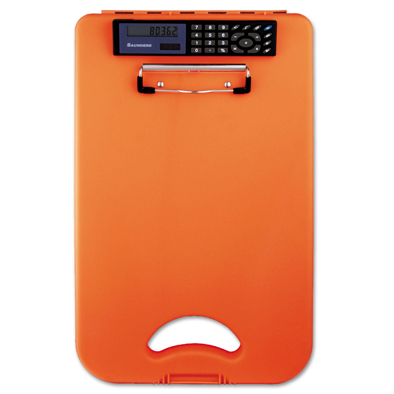 0.50" Clip Capacity - Storage for Stationary - Bottom Opening - 10" x 16" Sheet Size - Polypropylene - Tangerine - 1 Each