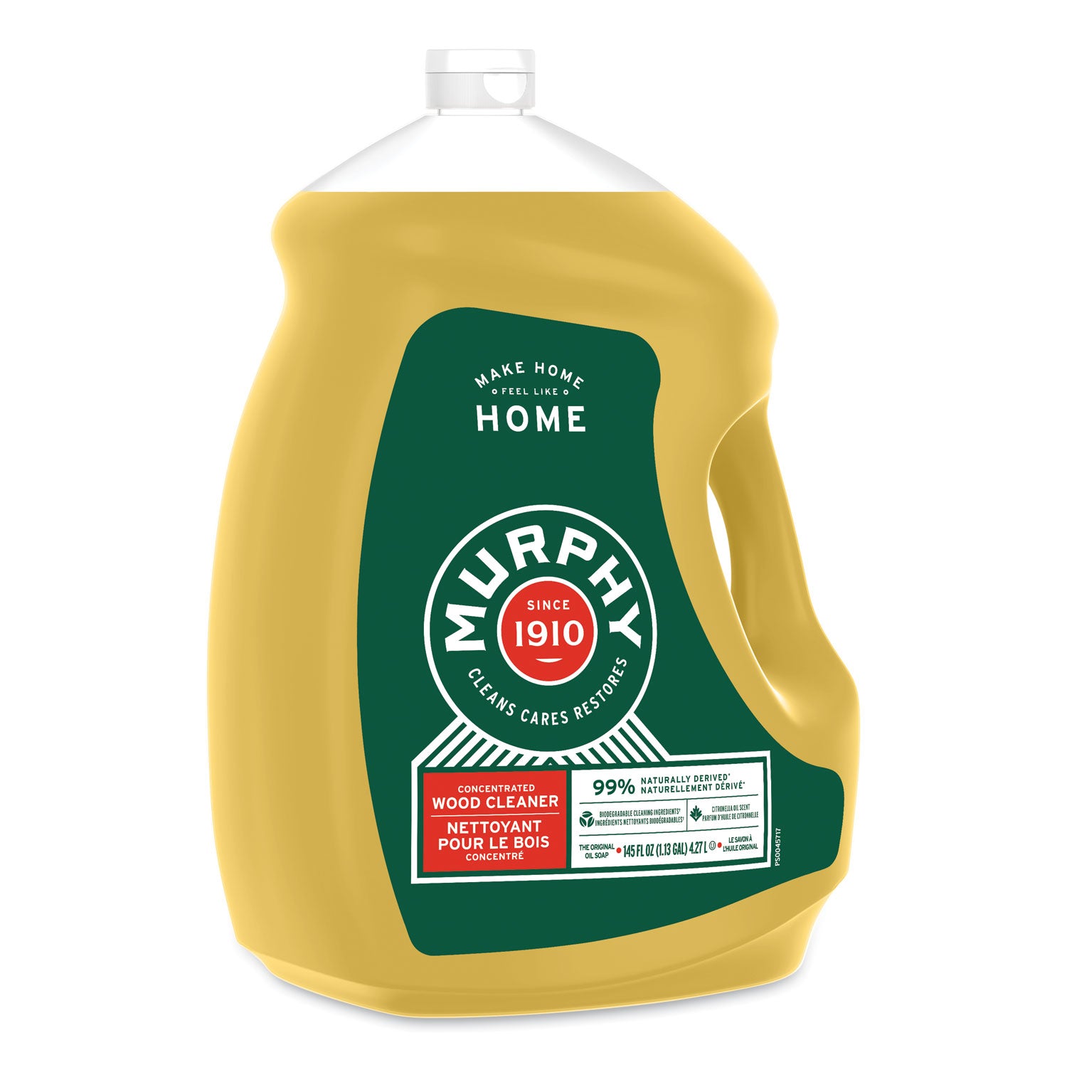 Murphy&reg; Oil Soap Cleaner - Concentrate - 145 fl oz (4.5 quart) - Natural Scent - Ammonia-free, Bleach-free, Phosphate-free - Brown - 1 Each