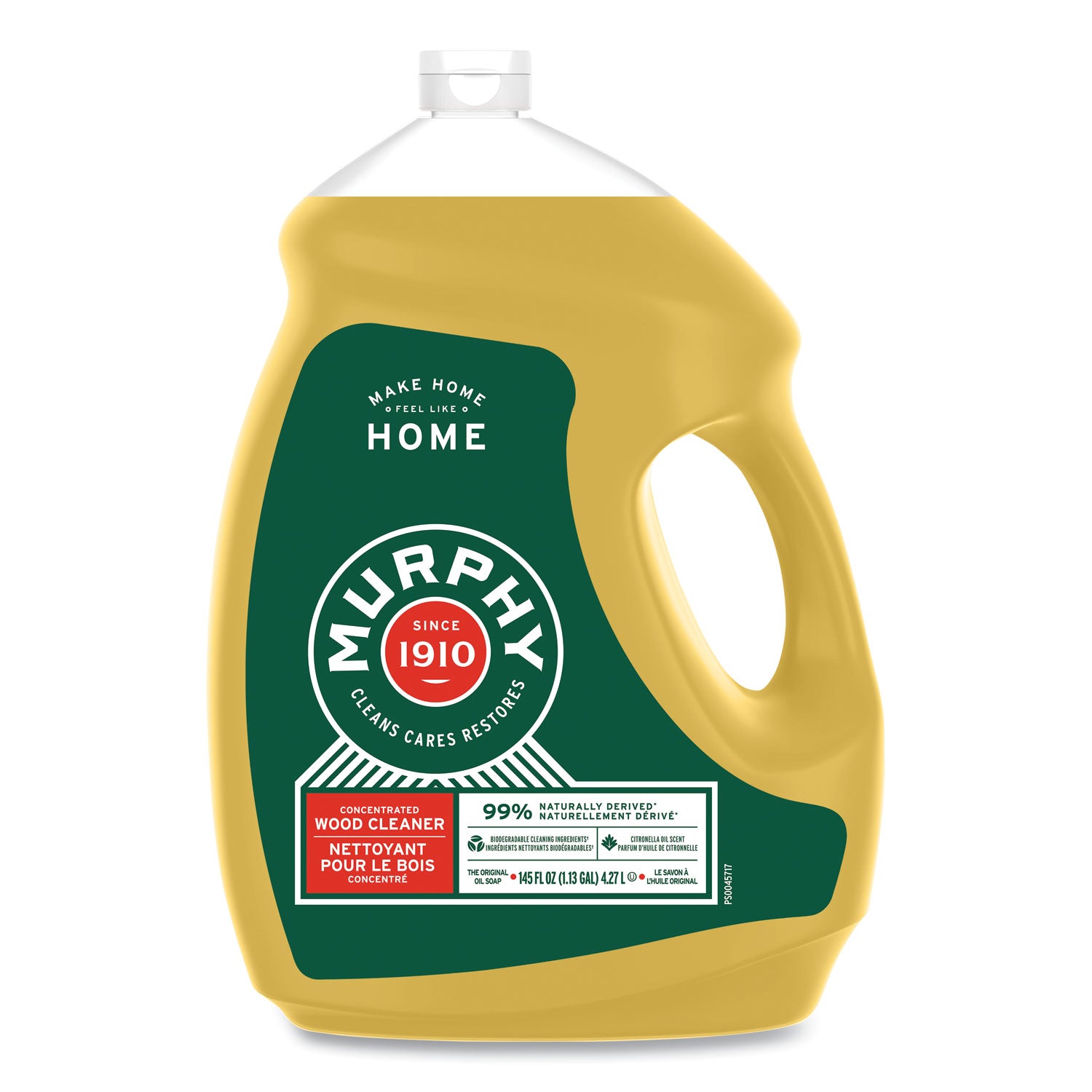 Murphy&reg; Oil Soap Cleaner - Concentrate - 145 fl oz (4.5 quart) - Natural Scent - Ammonia-free, Bleach-free, Phosphate-free - Brown - 1 Each