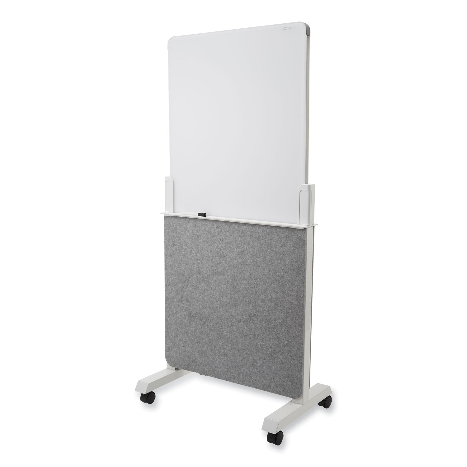 White Tempered Glass Surface - Gray Frame - Assembly Required - 1 Each