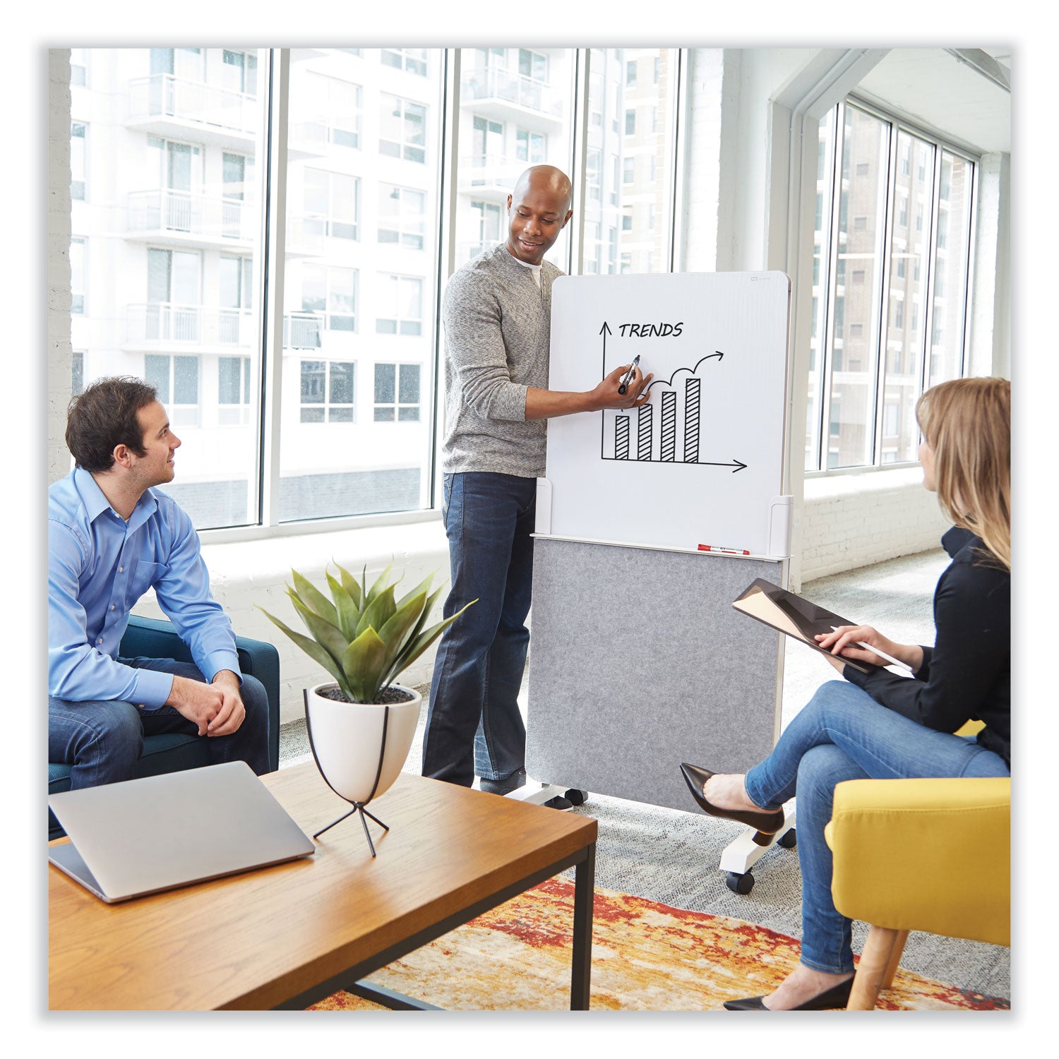 White Tempered Glass Surface - Gray Frame - Assembly Required - 1 Each