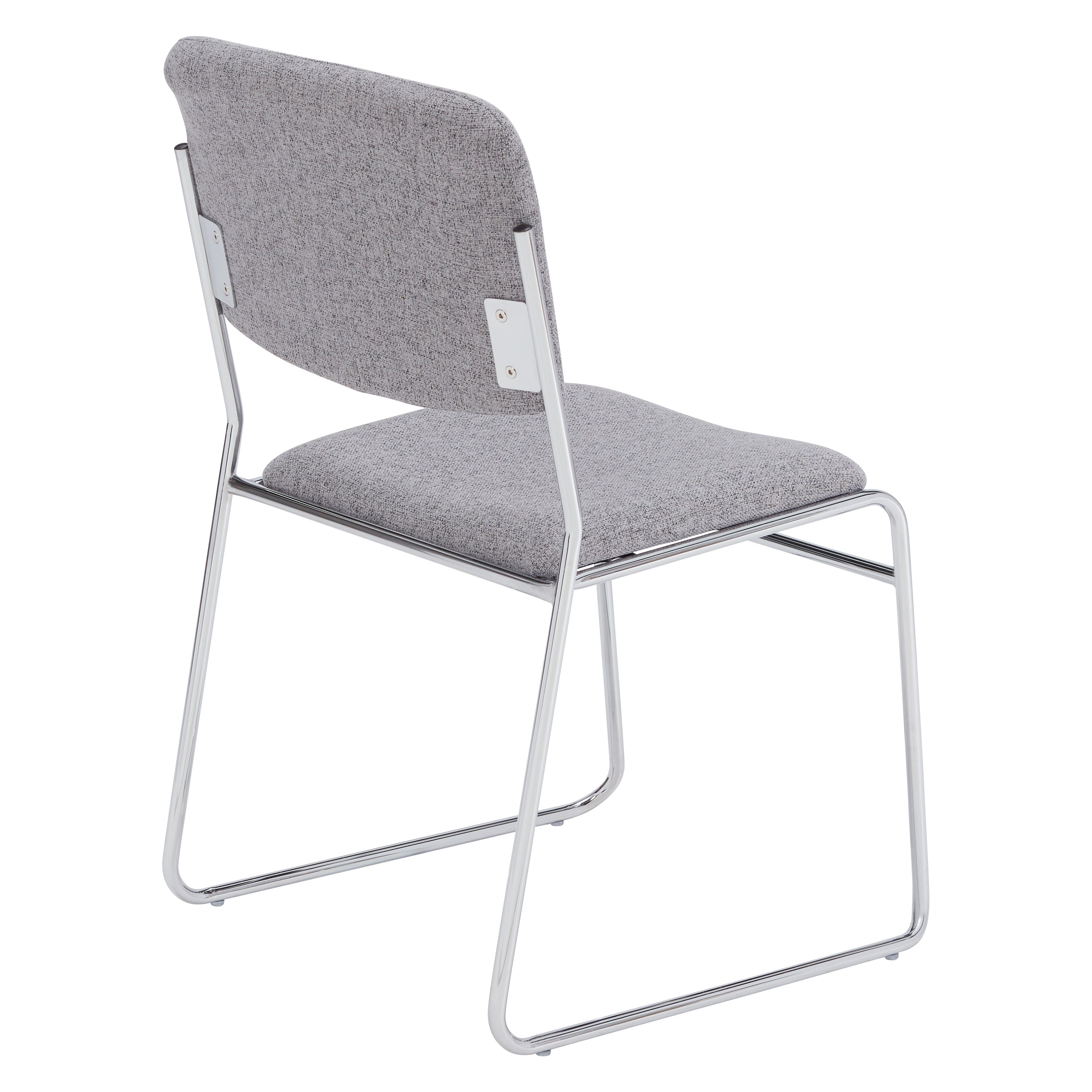 NPS® 8600 Series Fabric Padded Signature Stack Chair, Surface Color: Grey, Frame Color: Chrome