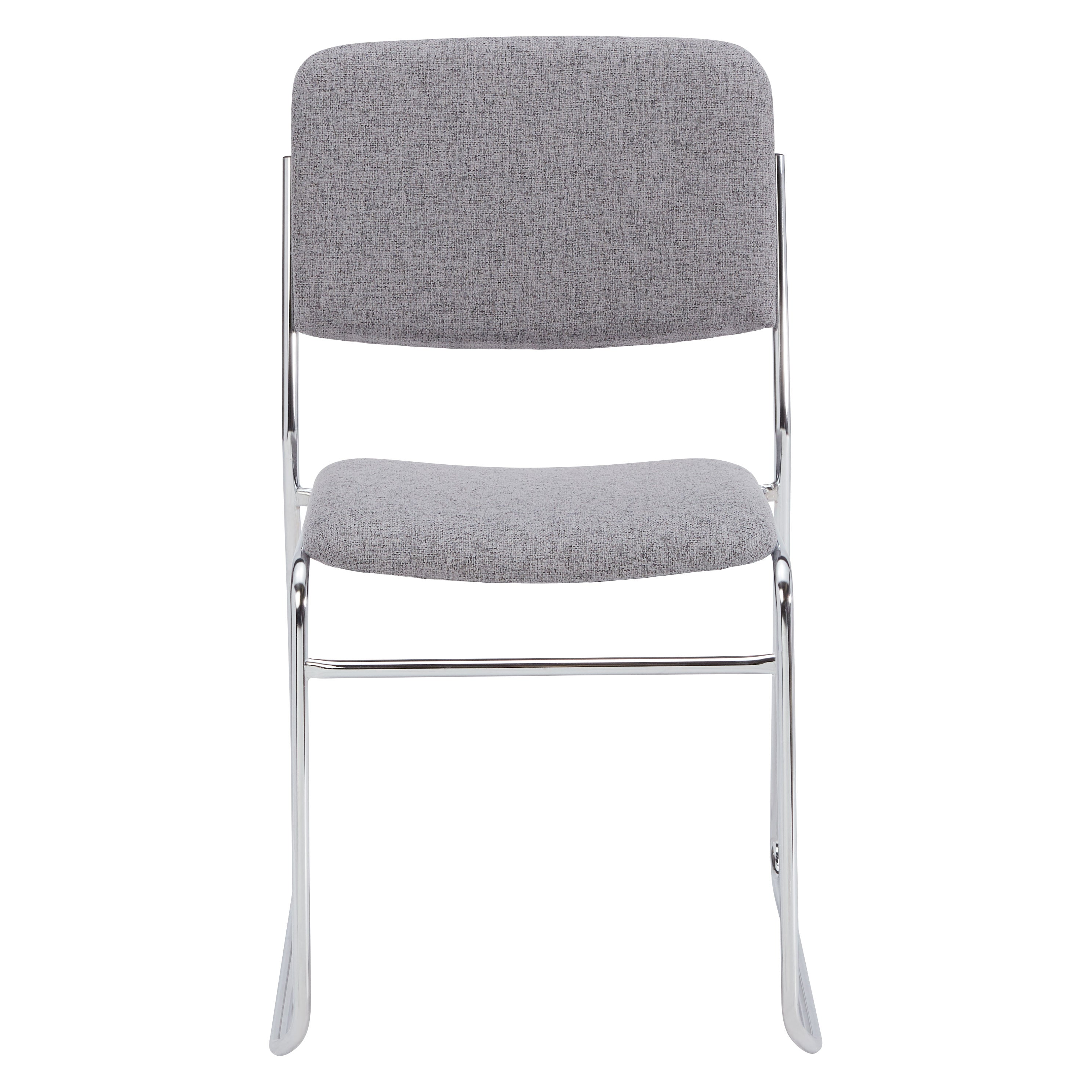 NPS® 8600 Series Fabric Padded Signature Stack Chair, Surface Color: Grey, Frame Color: Chrome