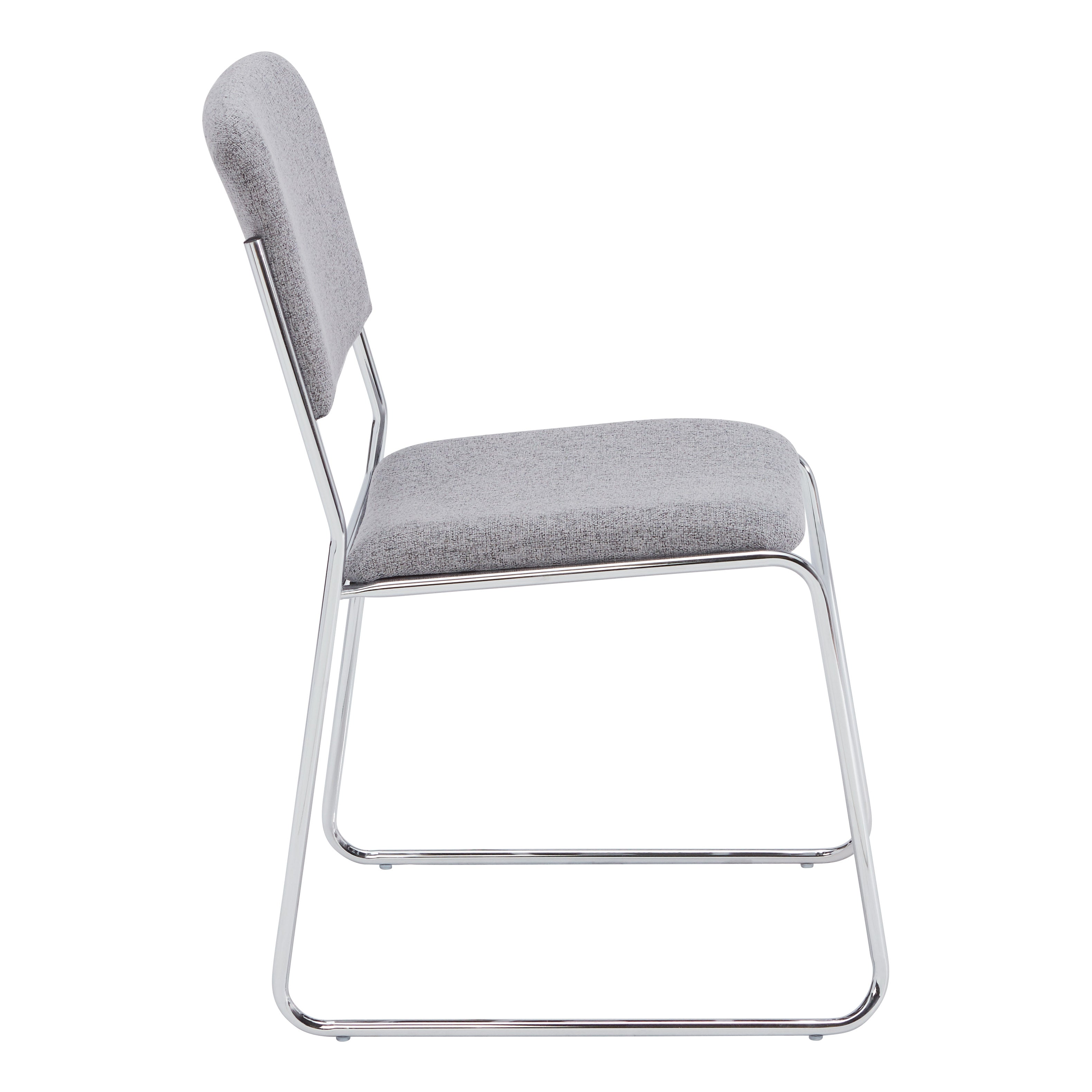 NPS® 8600 Series Fabric Padded Signature Stack Chair, Surface Color: Grey, Frame Color: Chrome