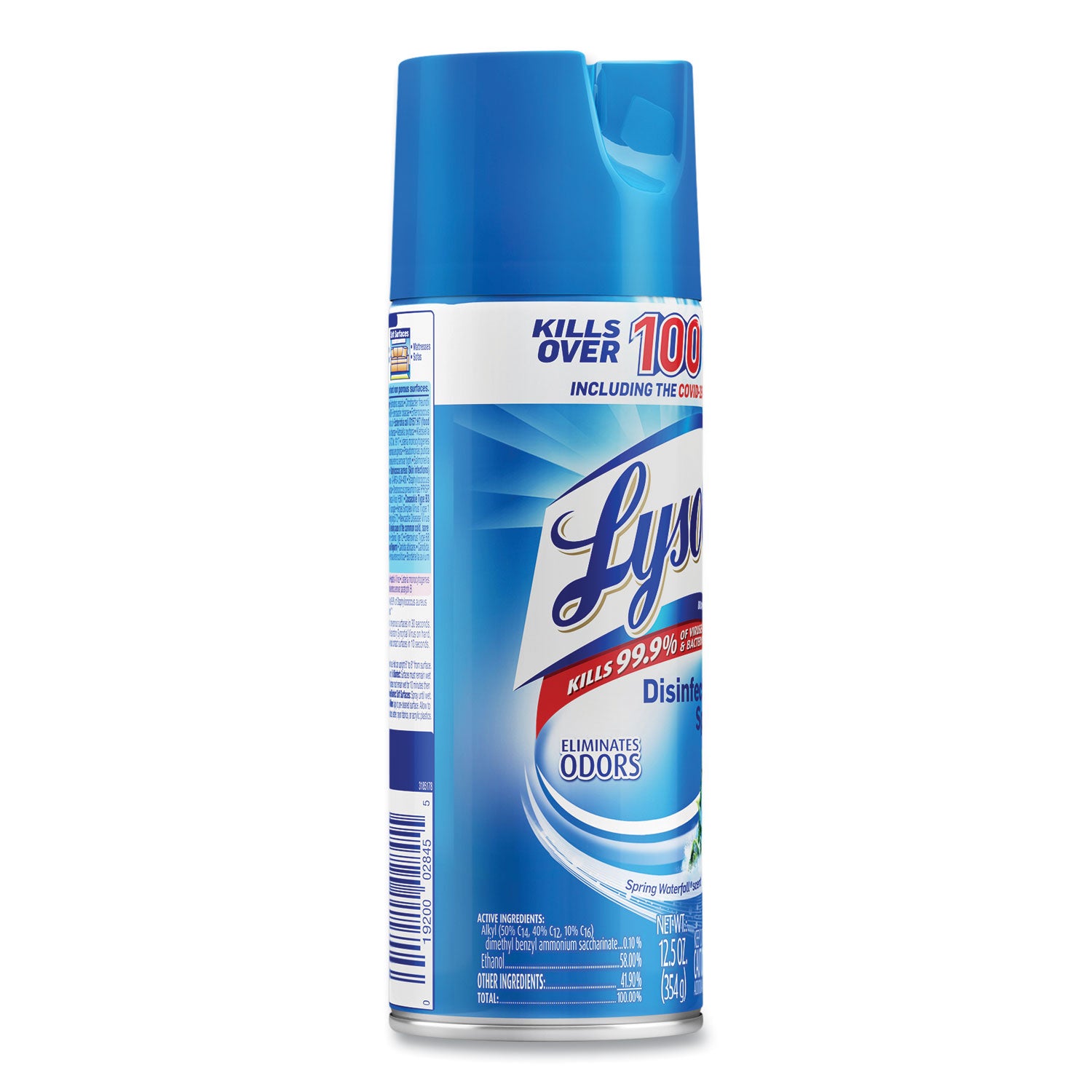 Lysol Spring Waterfall Disinfectant Spray - Ready-To-Use - 12.5 fl oz (0.4 quart) - Spring Waterfall Scent - Easy to Use - Clear - 1 Each