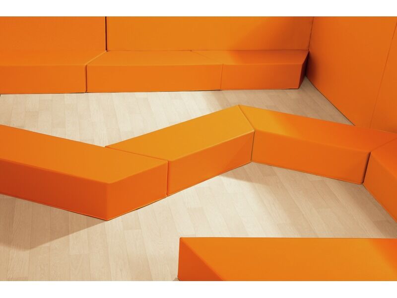 Trapezium Pouffe - Light Orange, 47.2"L