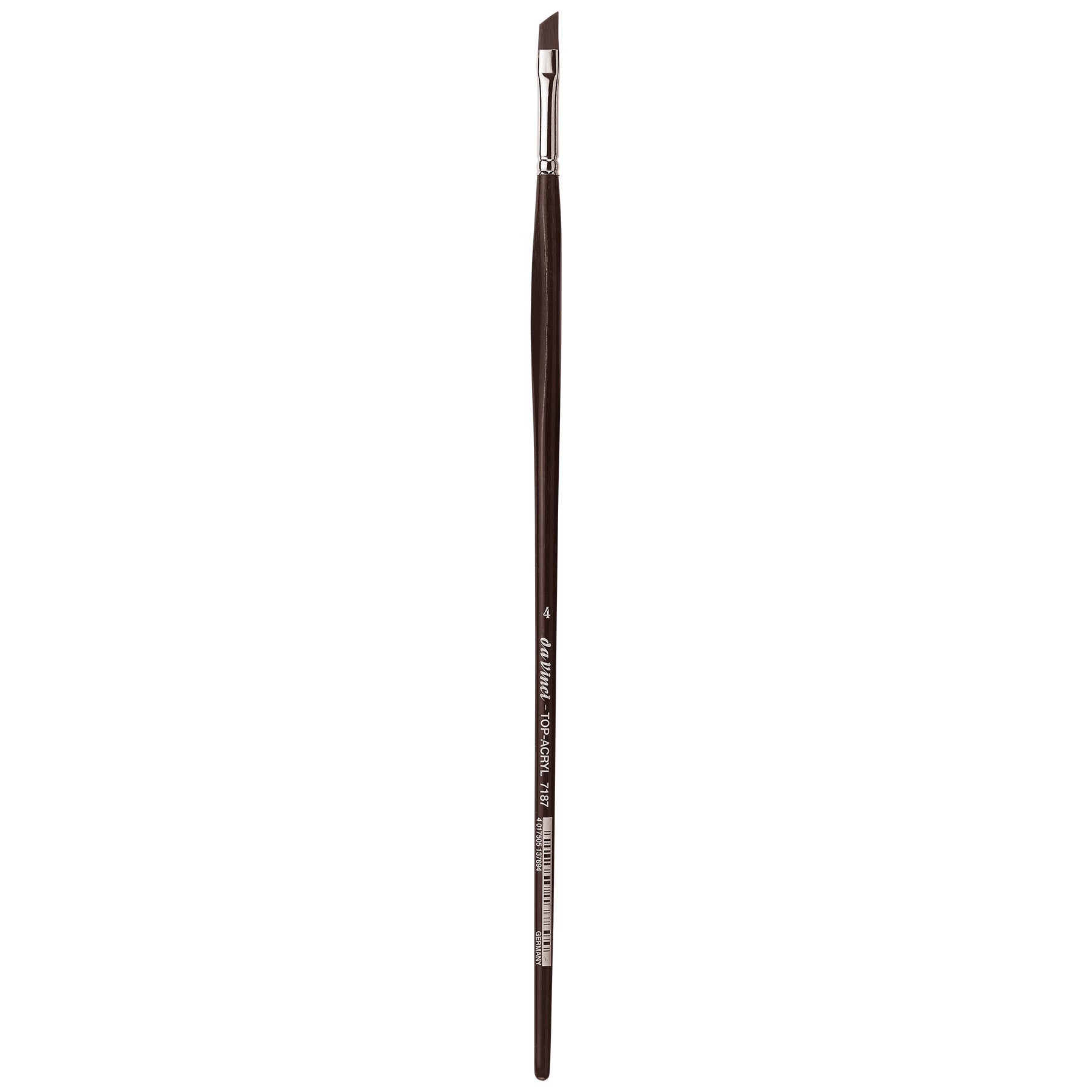 TOP-ACRYL Red-Brown Brush, Synthetic, Acrylic & Oil, Slant, Series 7187, Size 4