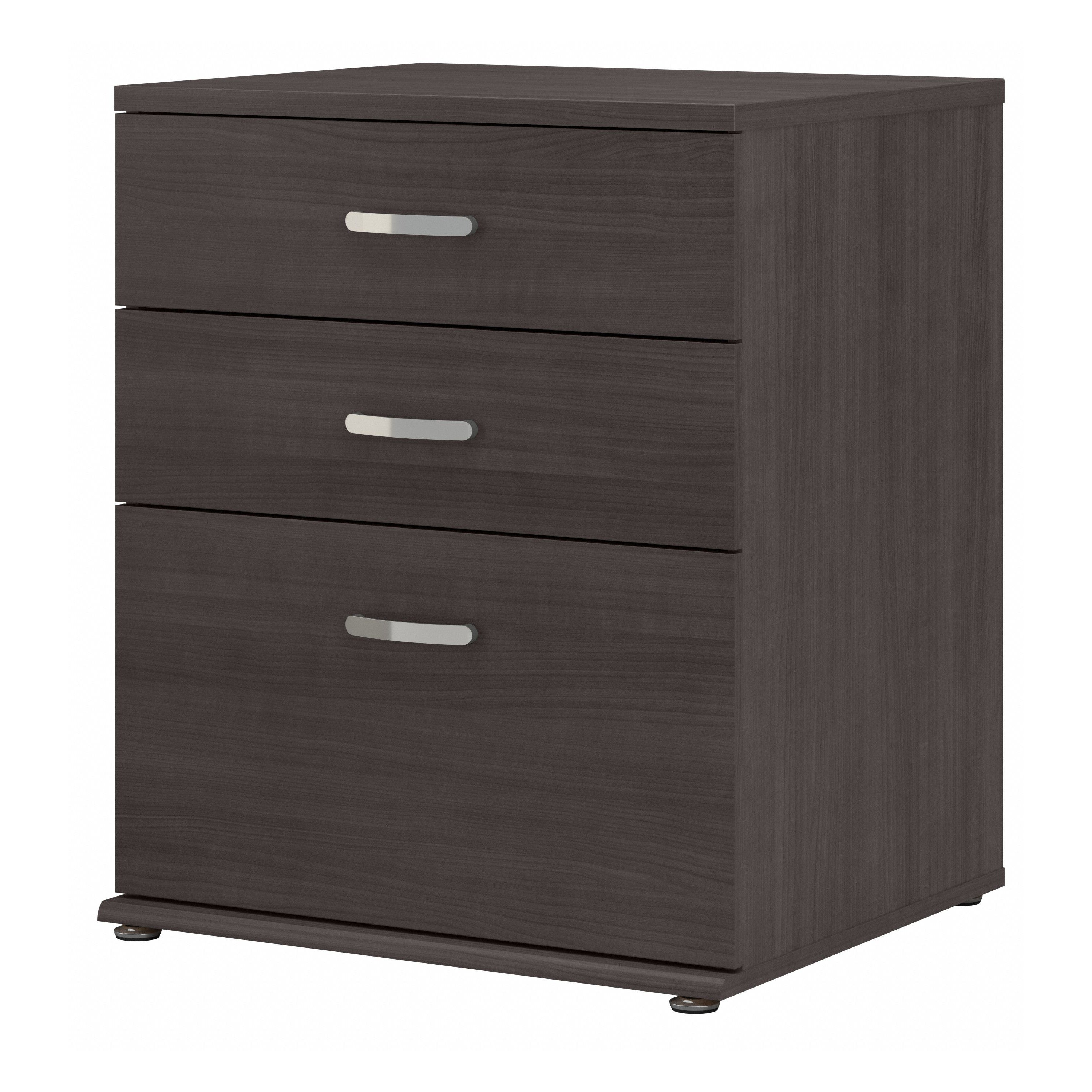Bush Business Furniture Universal Floor Storage Cabinet with Drawers in Storm Gray - 28.35" Width x 24.69" Depth x 33.98" Height