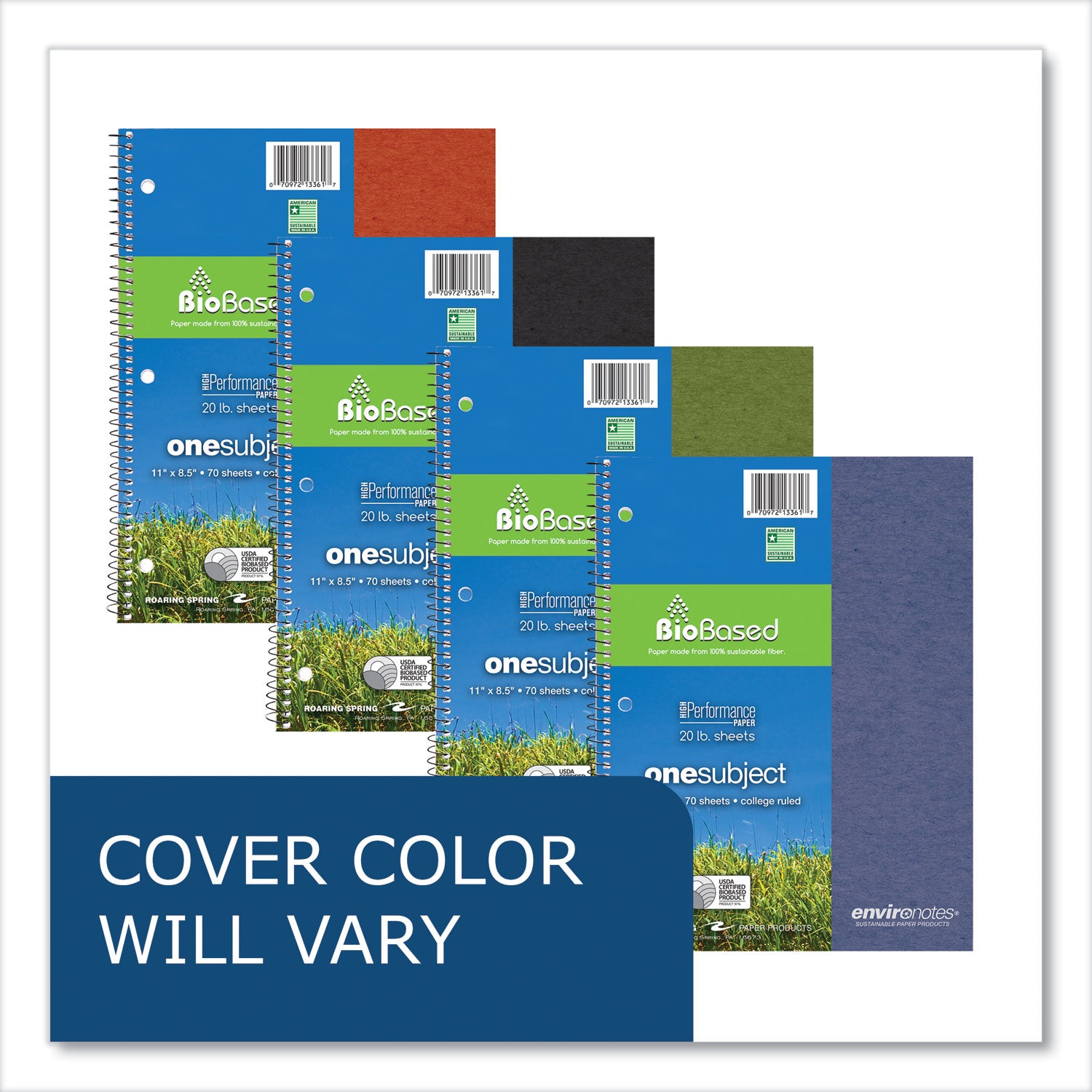 70 Sheets - 140 Pages - Printed - Spiral Bound - Both Side Ruling Surface - Ruled Red Margin - 3 Hole(s) - 20 lb Basis Weight - 75 g/m² Grammage - 11" x 8 1/2" Sheet Size - 0.38" Height x 8.5" Width x 11" Length - White Paper - Recycled - 1 Each