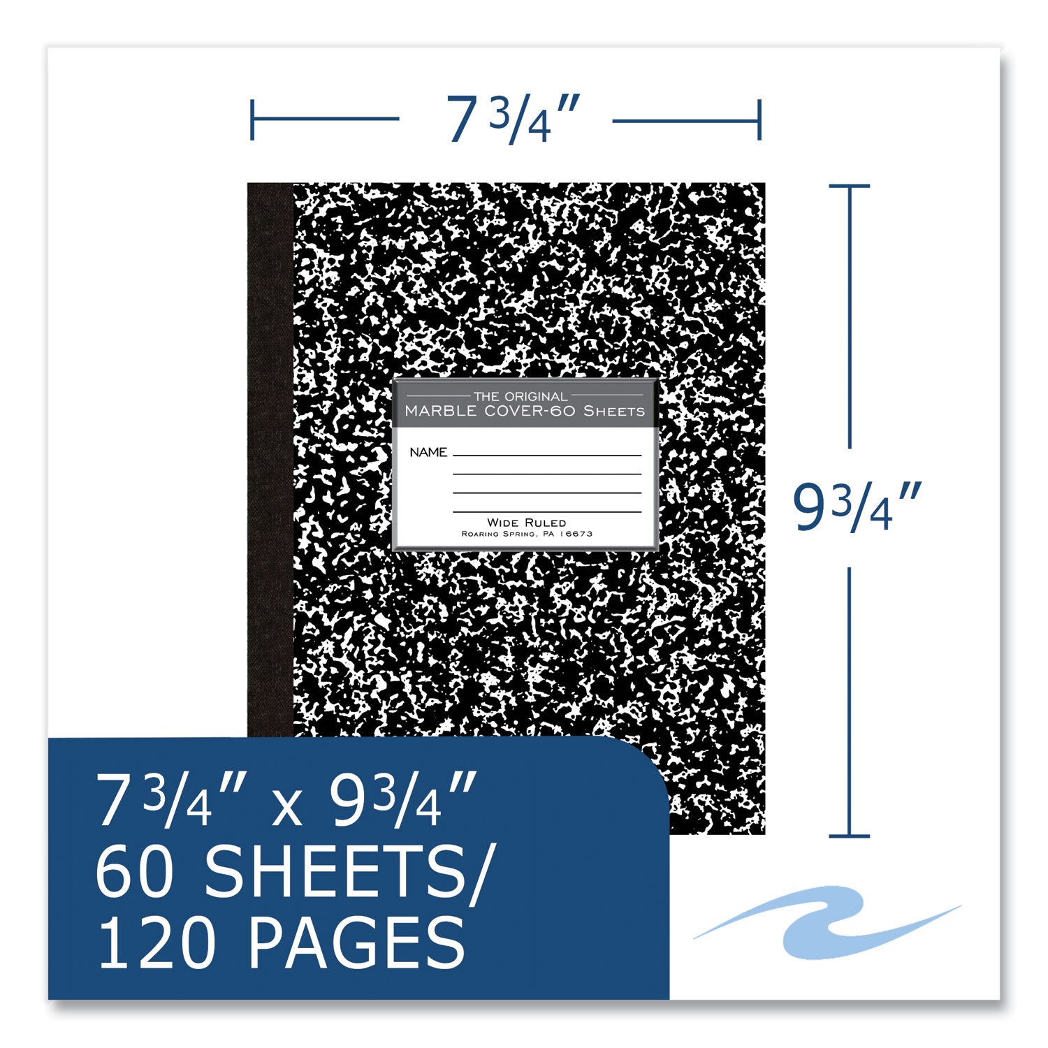 Roaring Spring Black Cover Flexcomp 10"x8" WM