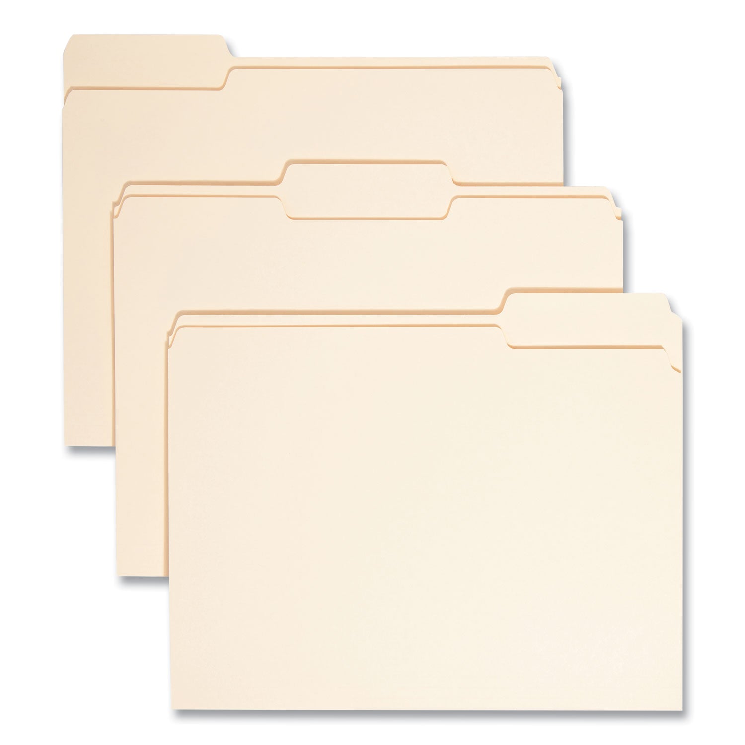 Smead 1/3 Tab Cut Letter Recycled Top Tab File Folder - 8 1/2" x 11" - 3/4" Expansion - Top Tab Location - Assorted Tab Position - 11 pt. - 1 Plys - Manila - 10% Recycled - 100 / Box