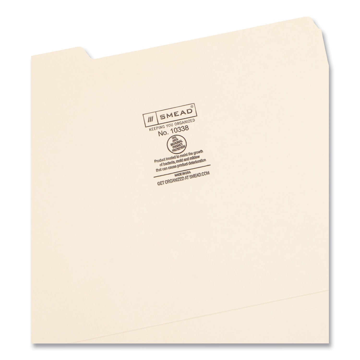 Smead 1/3 Tab Cut Letter Recycled Top Tab File Folder - 8 1/2" x 11" - 3/4" Expansion - Top Tab Location - Assorted Tab Position - 11 pt. - 1 Plys - Manila - 10% Recycled - 100 / Box