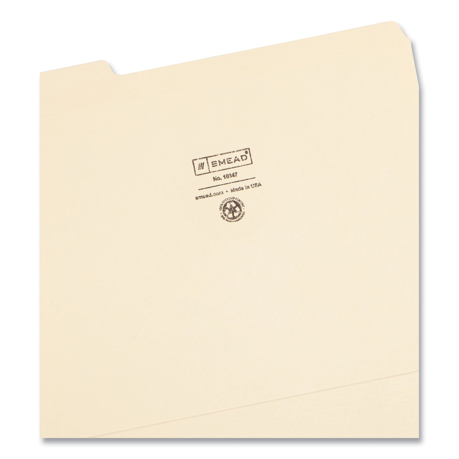 Smead 1/3 Tab Cut Letter Recycled Top Tab File Folder - 8 1/2" x 11" - Top Tab Location - Assorted Tab Position - 11 pt. - 2 Plys - Manila - Acid-free, Reinforced Tab - 100% Recycled - 100 / Box