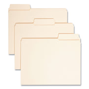 Smead SuperTab 1/3 Tab Cut Letter Recycled Top Tab File Folder - 8 1/2" x 11" - 3/4" Expansion - Top Tab Location - Assorted Tab Position - 11 pt. - 2 Plys - Manila - Label - 10% Recycled - 100 / Box