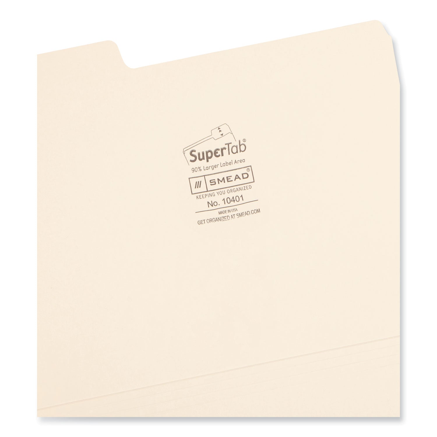 Smead SuperTab 1/3 Tab Cut Letter Recycled Top Tab File Folder - 8 1/2" x 11" - 3/4" Expansion - Top Tab Location - Assorted Tab Position - 14 pt. - 1 Plys - Manila - Durable, Heavyweight - 10% Recycled - 50 / Box