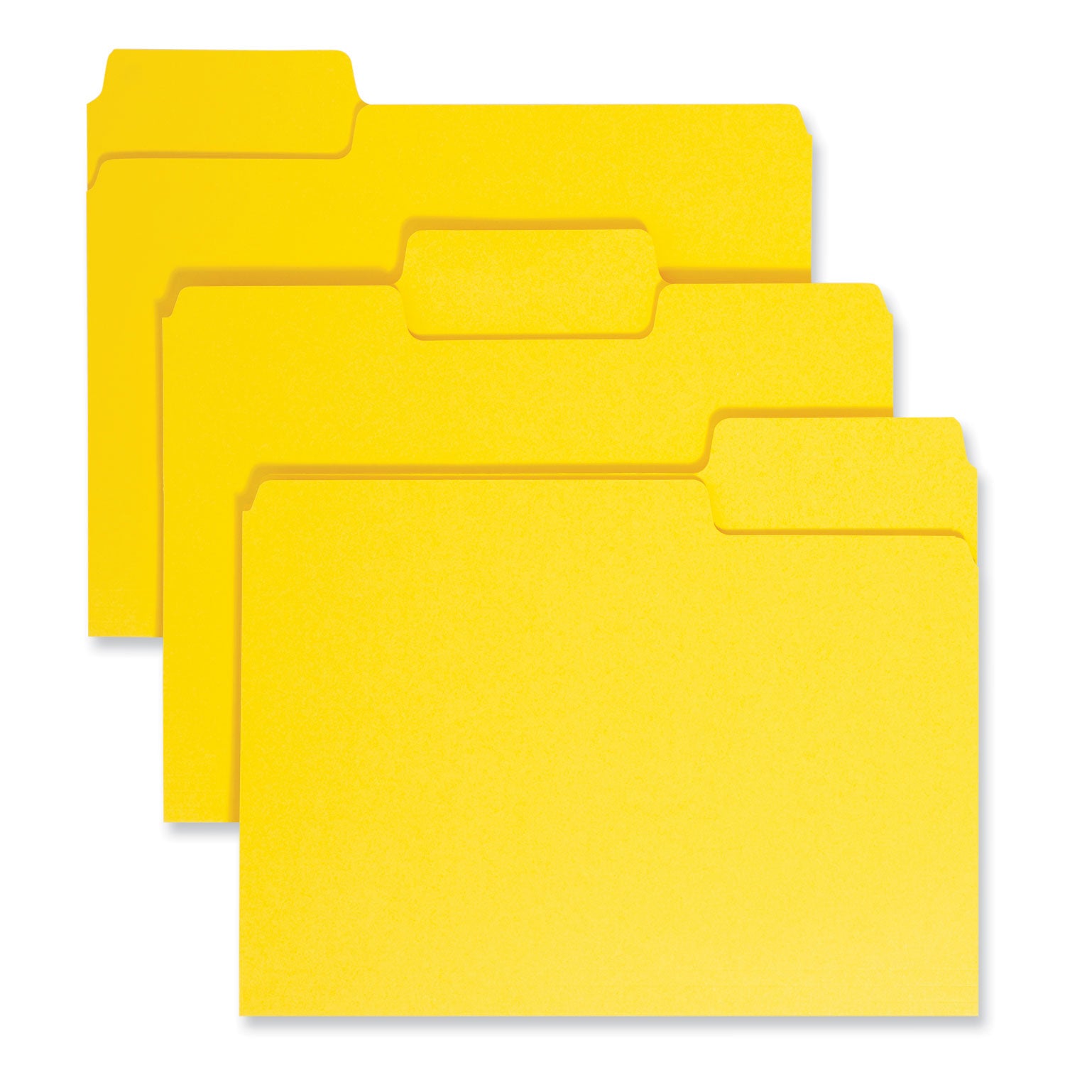 Smead SuperTab 1/3 Tab Cut Letter Recycled Top Tab File Folder - 8 1/2" x 11" - 3/4" Expansion - Assorted Tab Position - 11 pt. - 1 Plys - Yellow - 10% Recycled - 1 / Pack