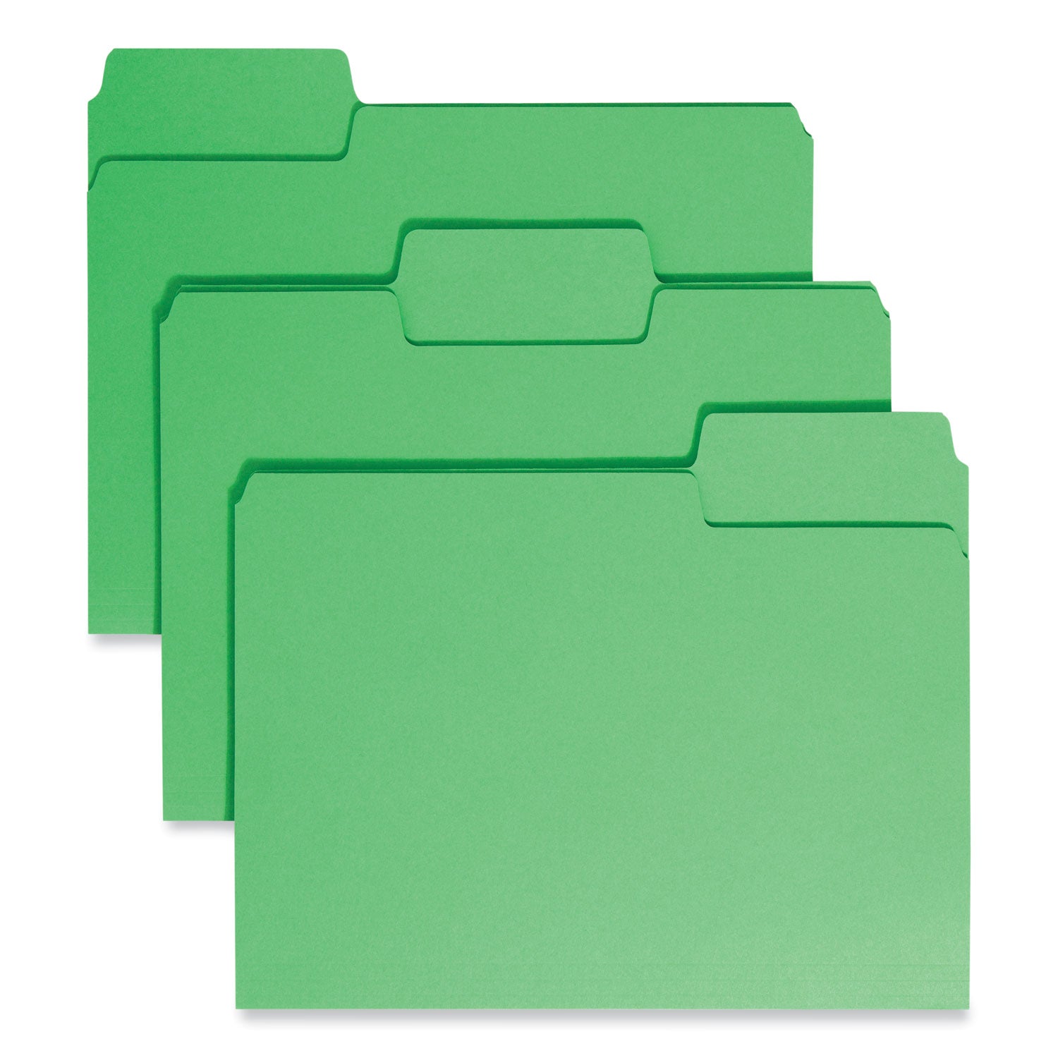 Smead SuperTab 1/3 Tab Cut Letter Recycled Top Tab File Folder - 8 1/2" x 11" - 3/4" Expansion - Top Tab Location - Assorted Tab Position - 11 pt. - 1 Plys - Green - 10% Recycled - 100 / Box