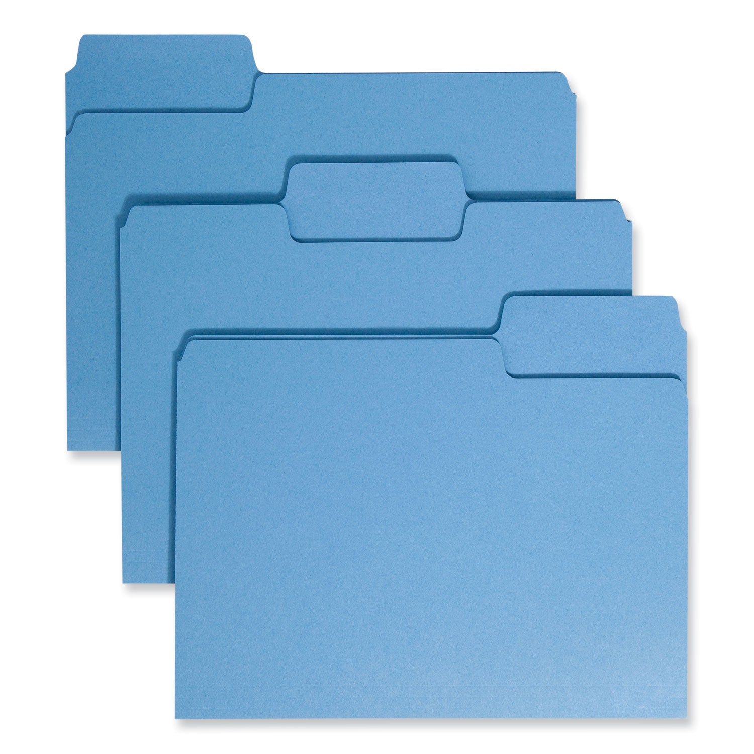 Smead SuperTab 1/3 Tab Cut Letter Recycled Top Tab File Folder - 8 1/2" x 11" - 3/4" Expansion - Assorted Tab Position - 11 pt. - 1 Plys - Blue - 10% Recycled - 1 / Pack