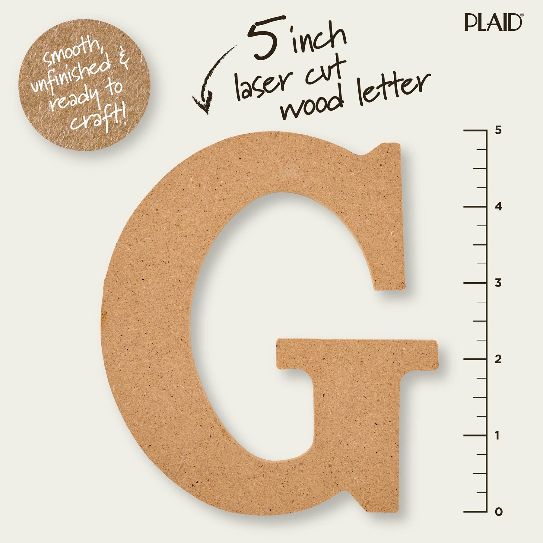 MDF Letter, G, 5 Inch